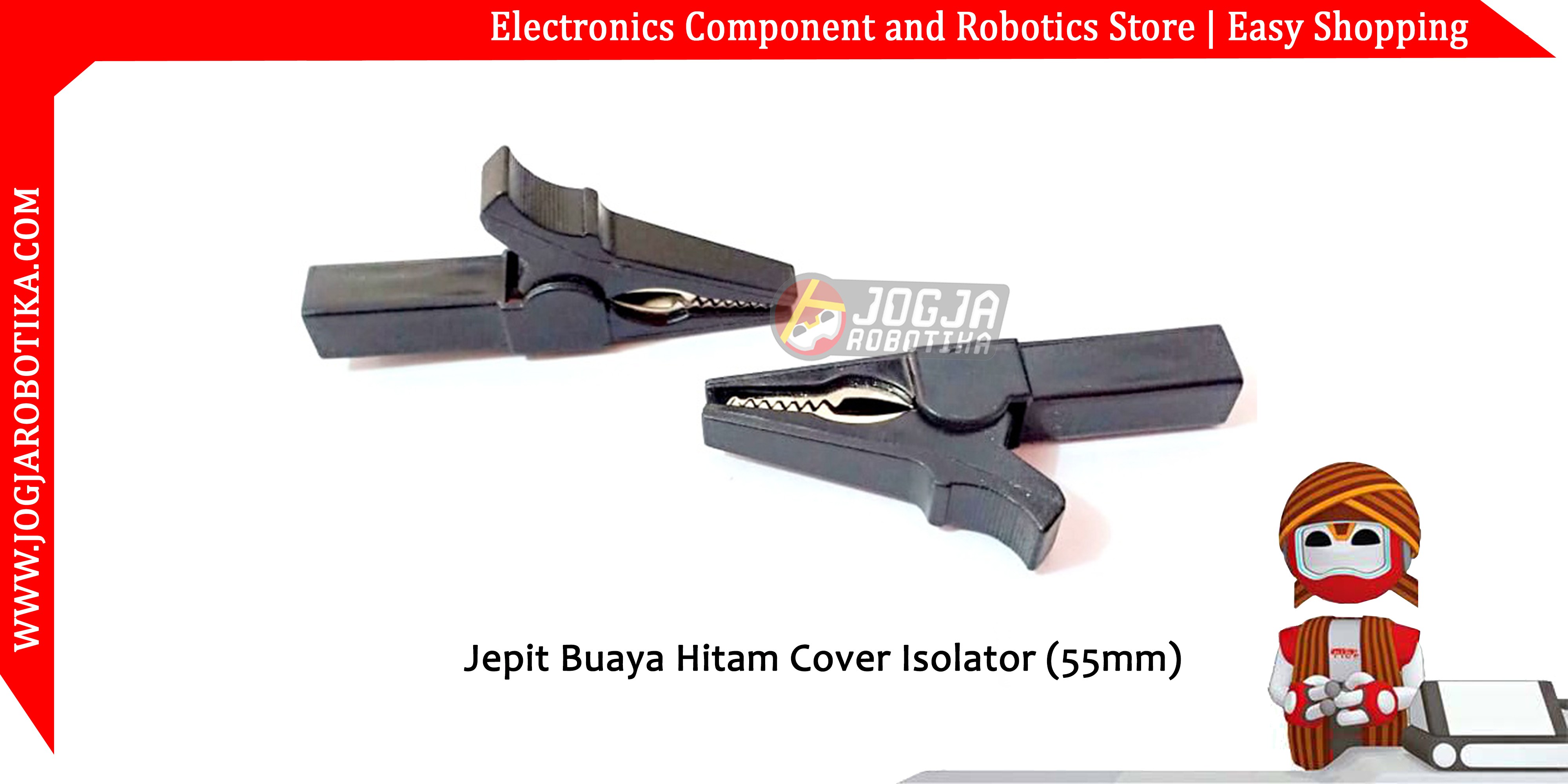 Jepit Buaya Hitam Cover Isolator (55mm)