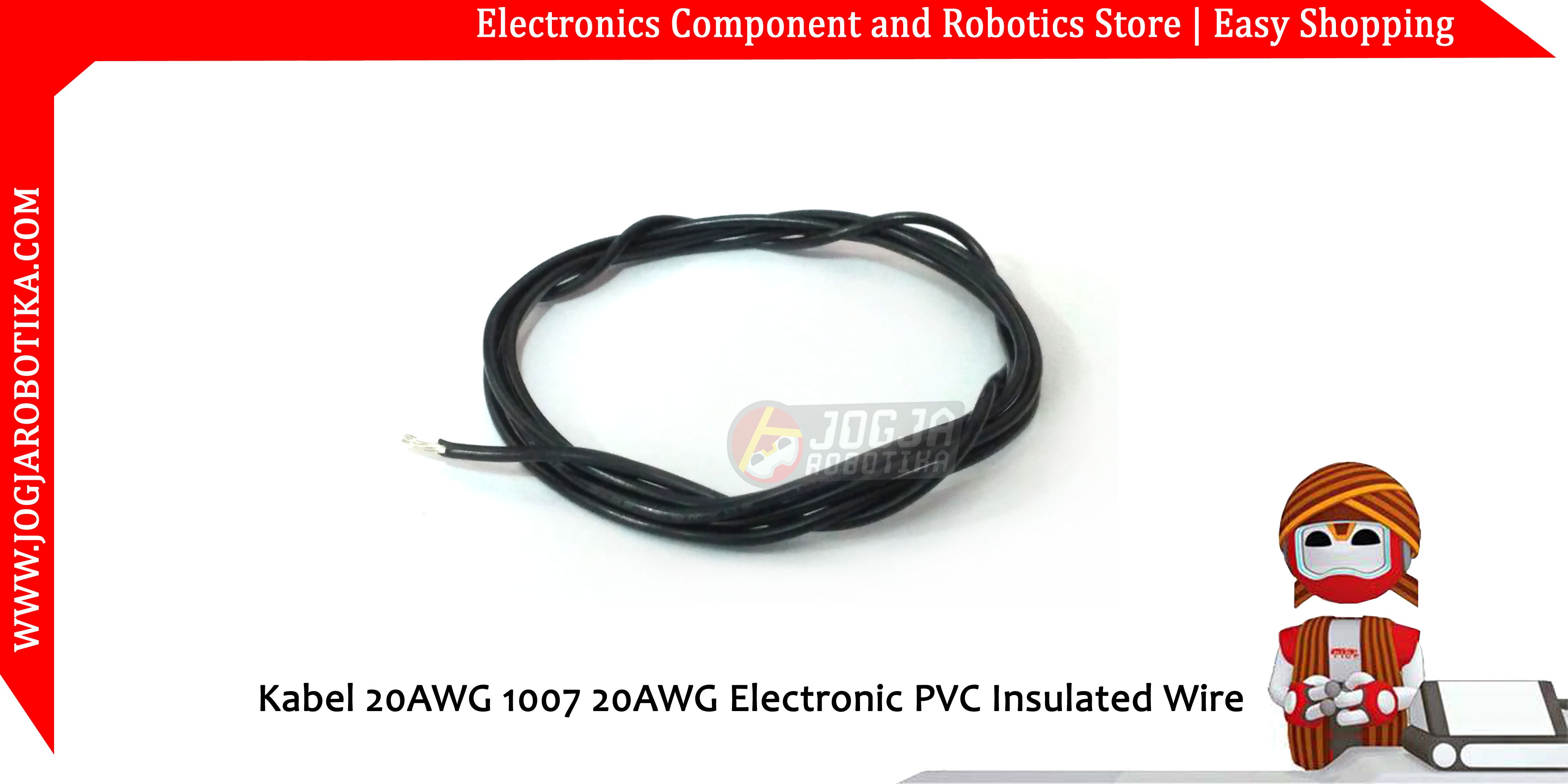 Kabel 20AWG 1007 20AWG Electronic PVC Insulated Wire - Hitam
