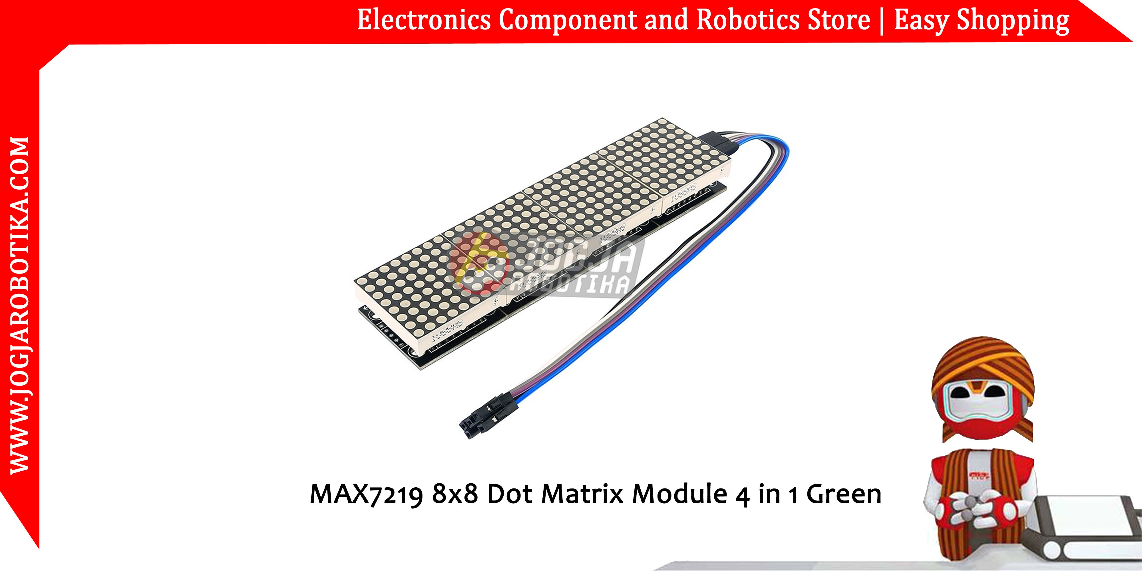 MAX7219 8x8 Dot Matrix Module 4 in 1 Merah