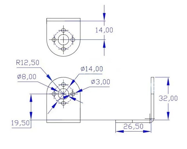 25mm DC Geared Motor Mounting Bracket Holder