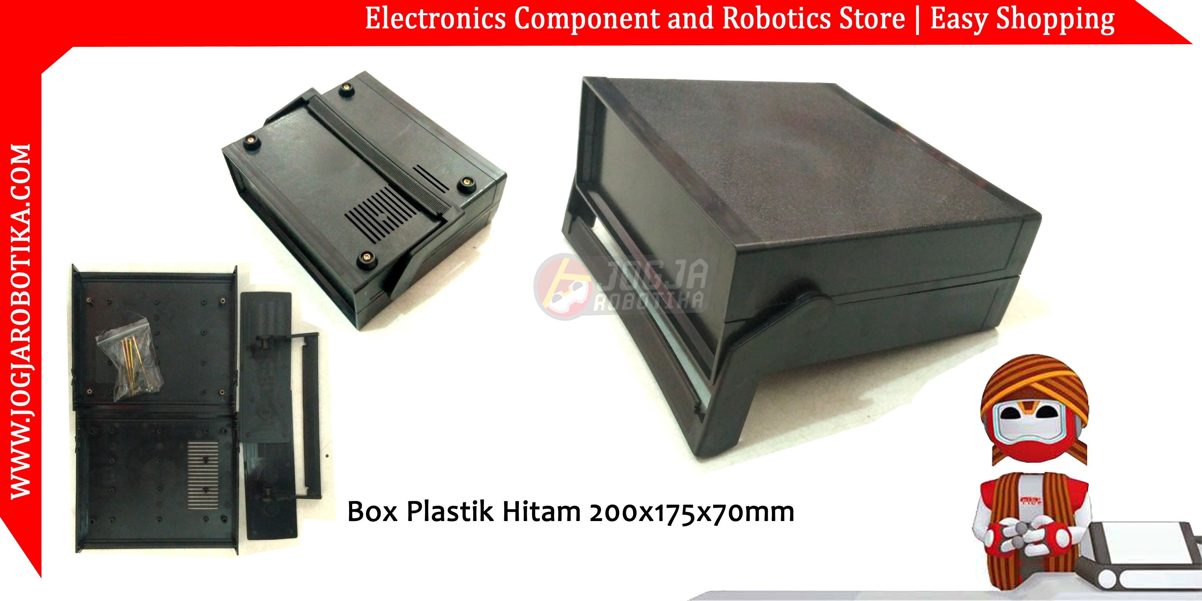 Box Plastik Hitam 200x175x70mm