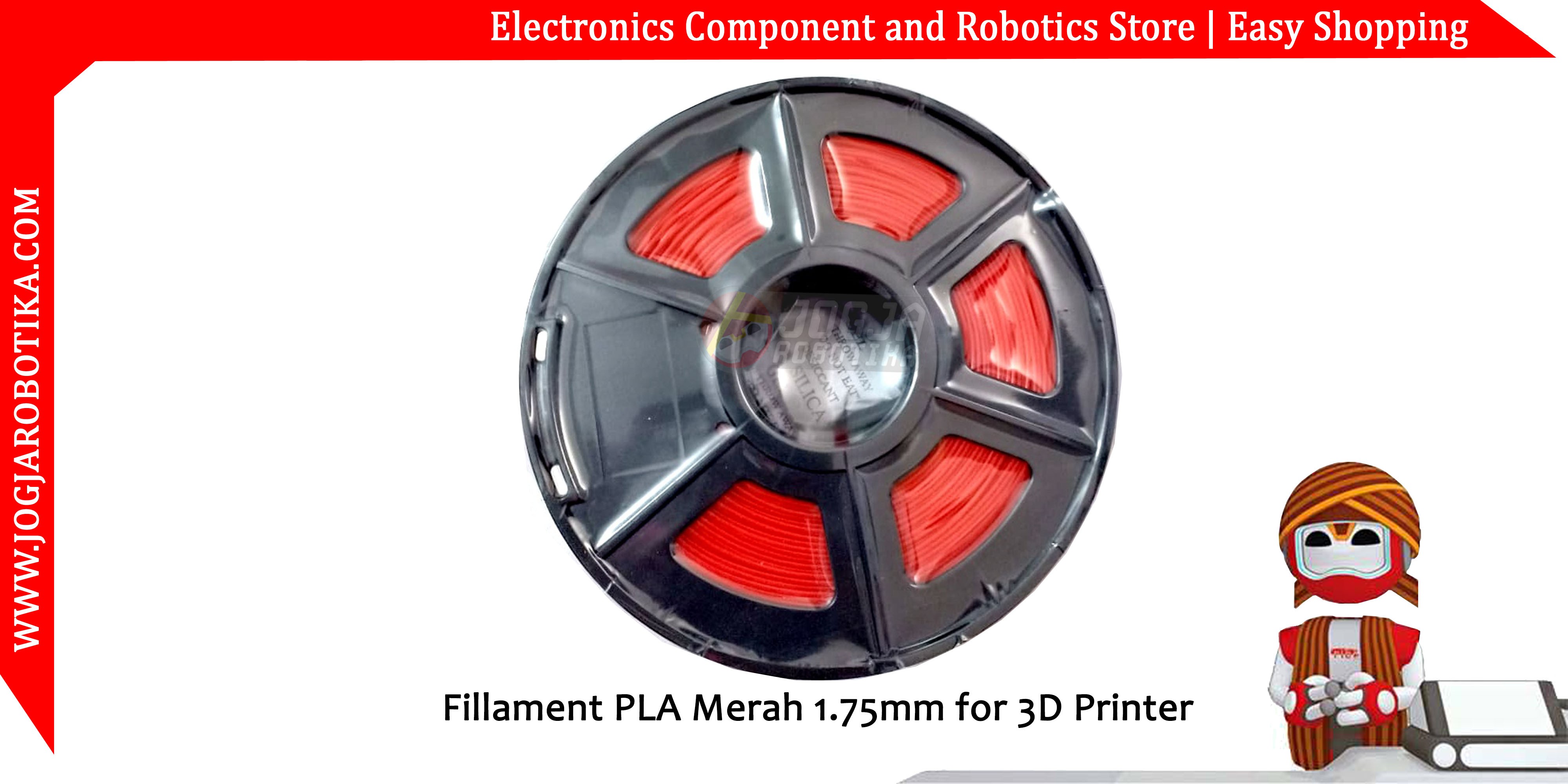 Filamen PLA Merah 1.75mm for 3D Printer