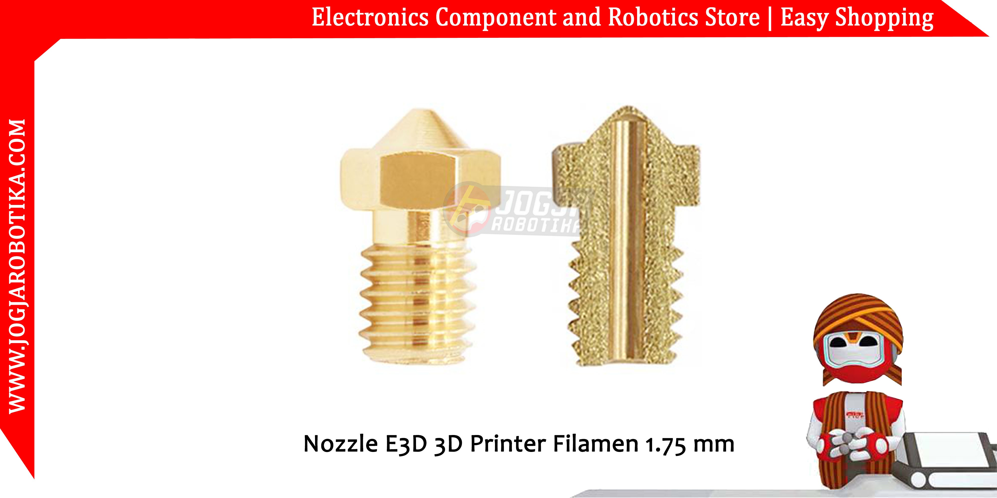 Nozzle 0.6mm E3D 3D Printer Filamen 1.75 mm