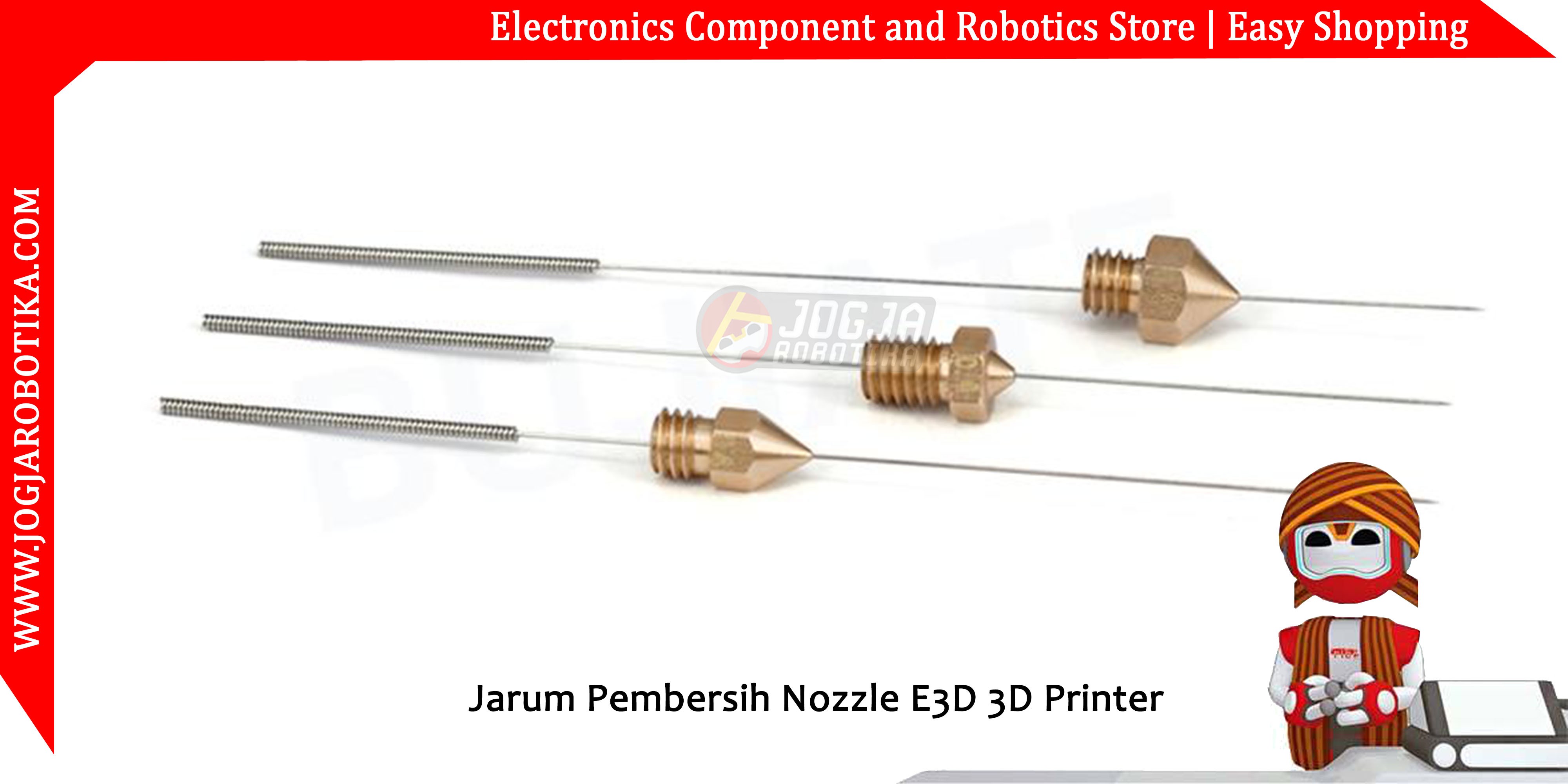 Jarum Pembersih Nozzle E3D 3D Printer 0.4mm
