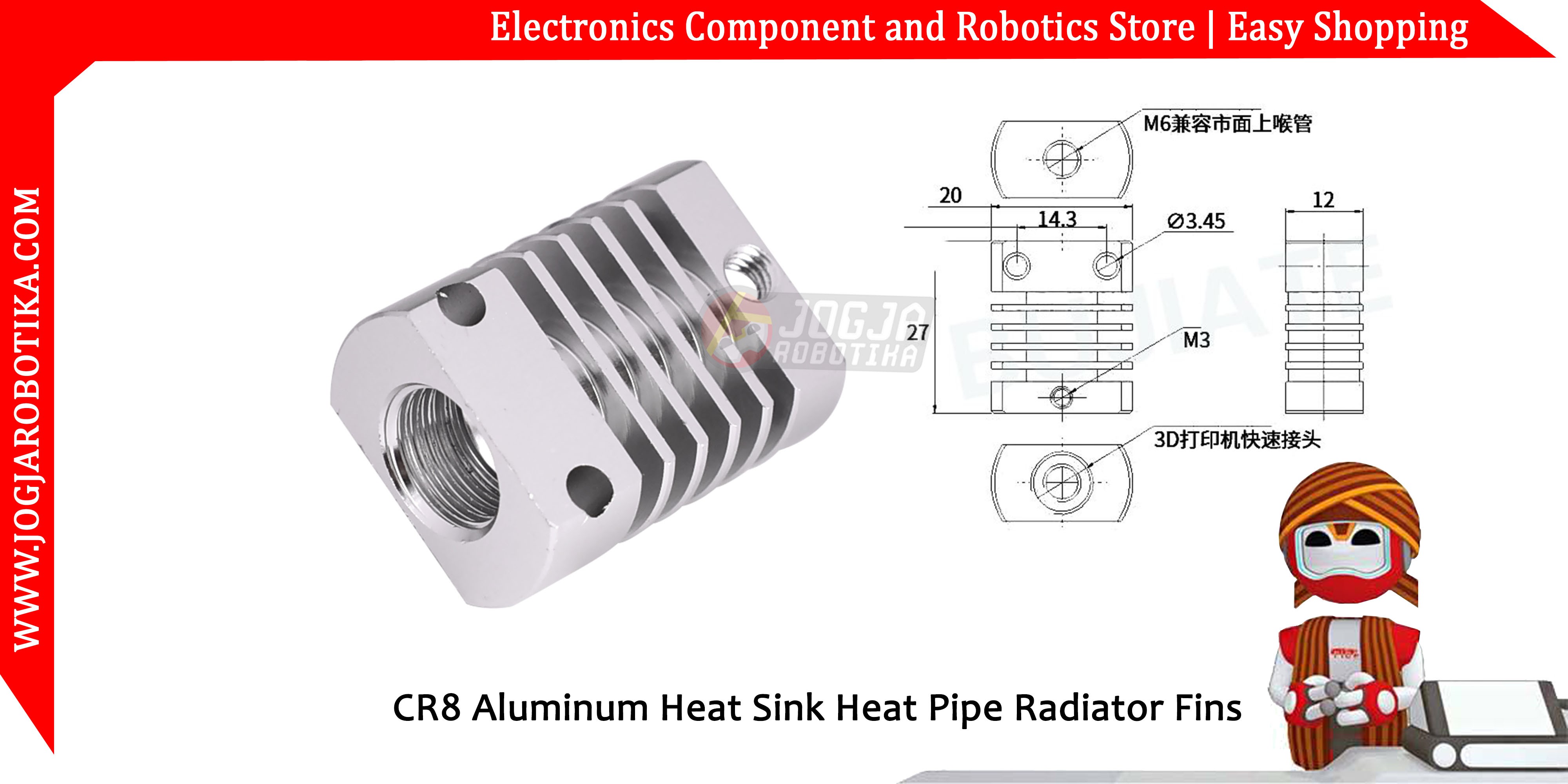 CR8 Aluminum Heat Sink Heat Pipe Radiator Fins