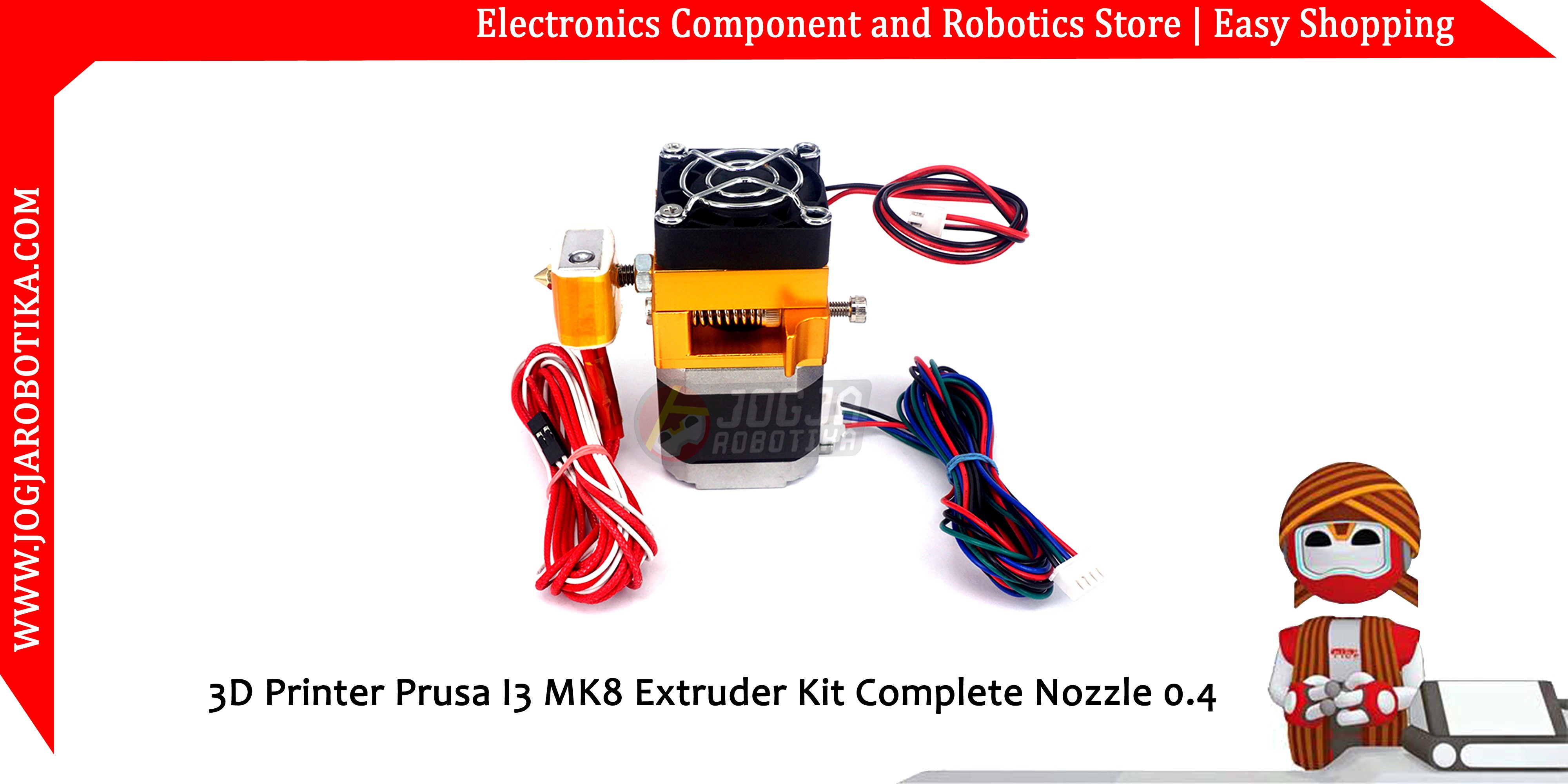 3D Printer Prusa I3 MK8 Extruder Kit Complete Nozzle 0.4