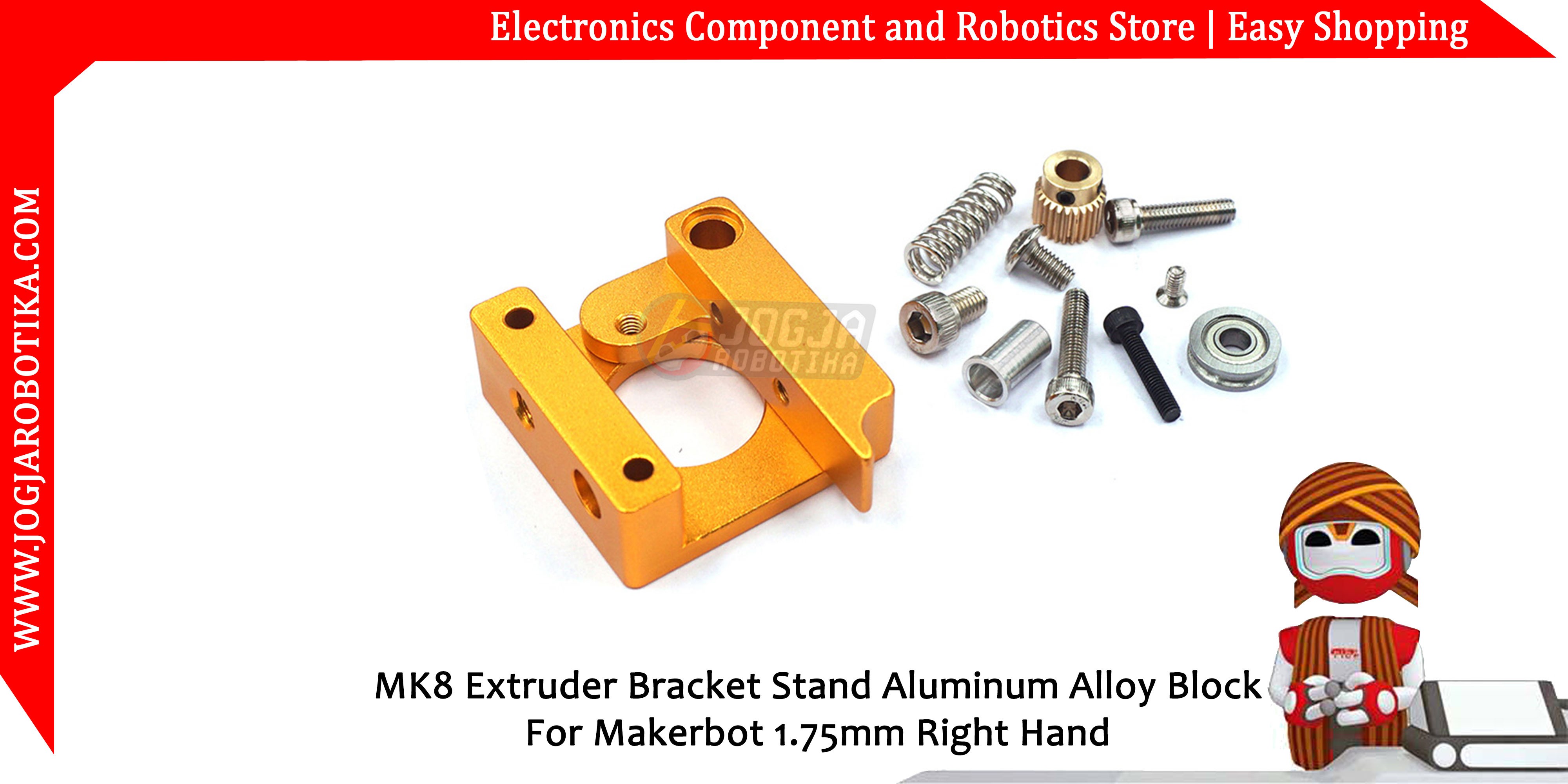 MK8 Extruder Bracket Stand Aluminum Alloy Block For Makerbot 1.75mm Right Hand