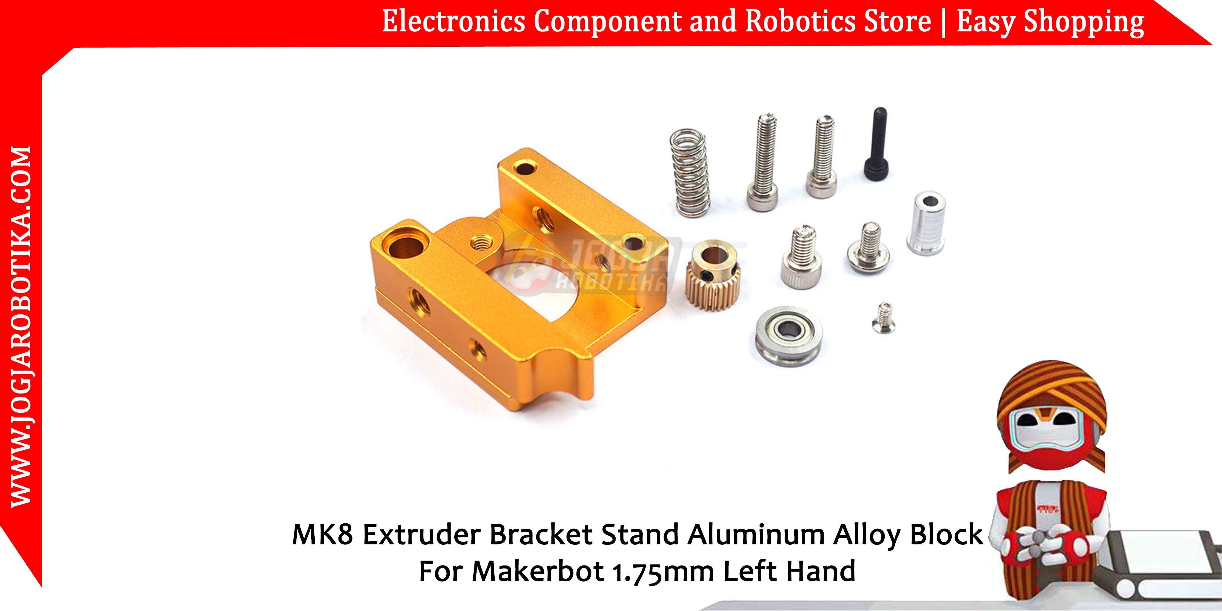 MK8 Extruder Bracket Stand Aluminum Alloy Block For Makerbot 1.75mm Left Hand