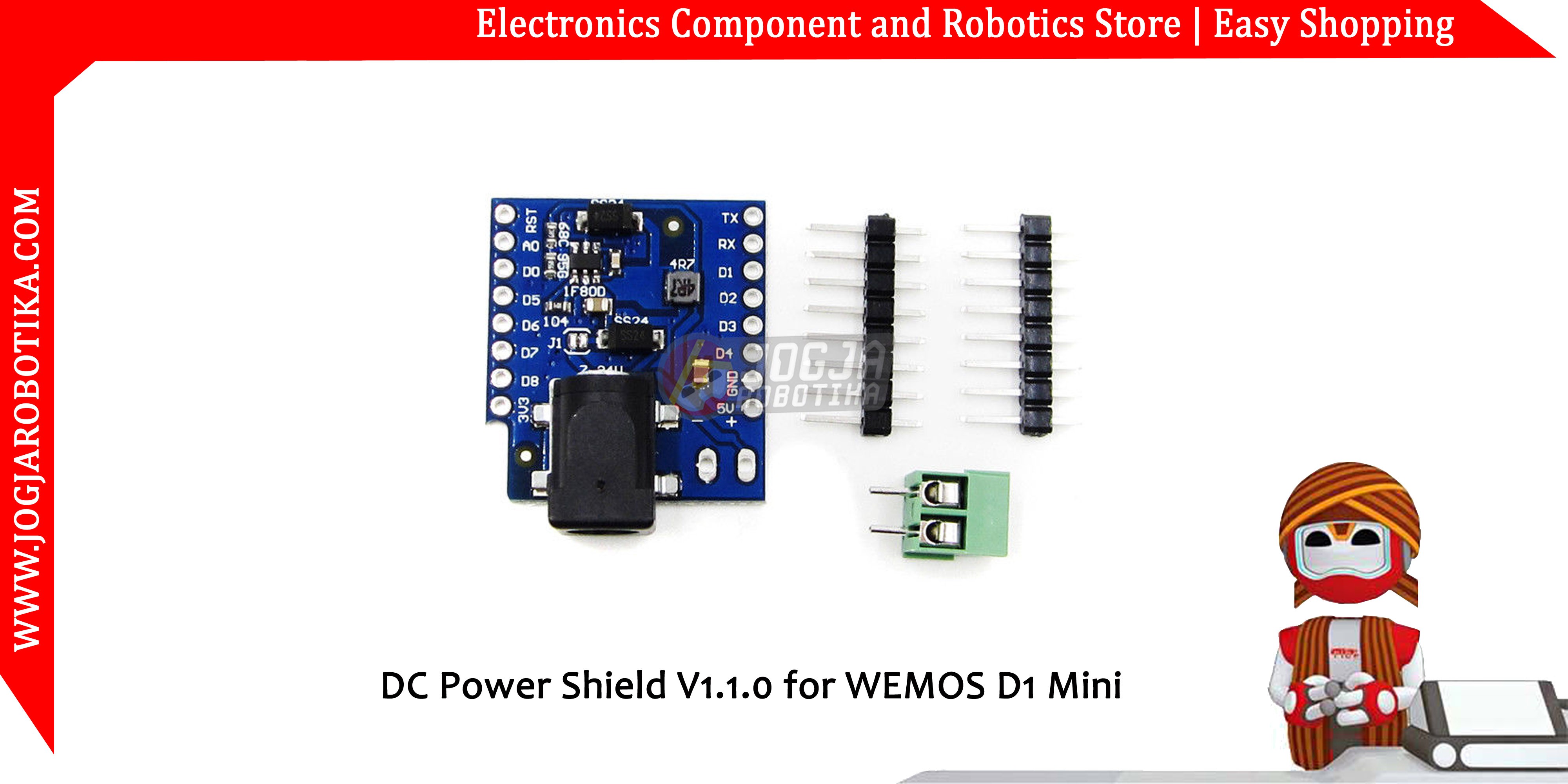 DC Power Shield V1.1.0 for WEMOS D1 Mini