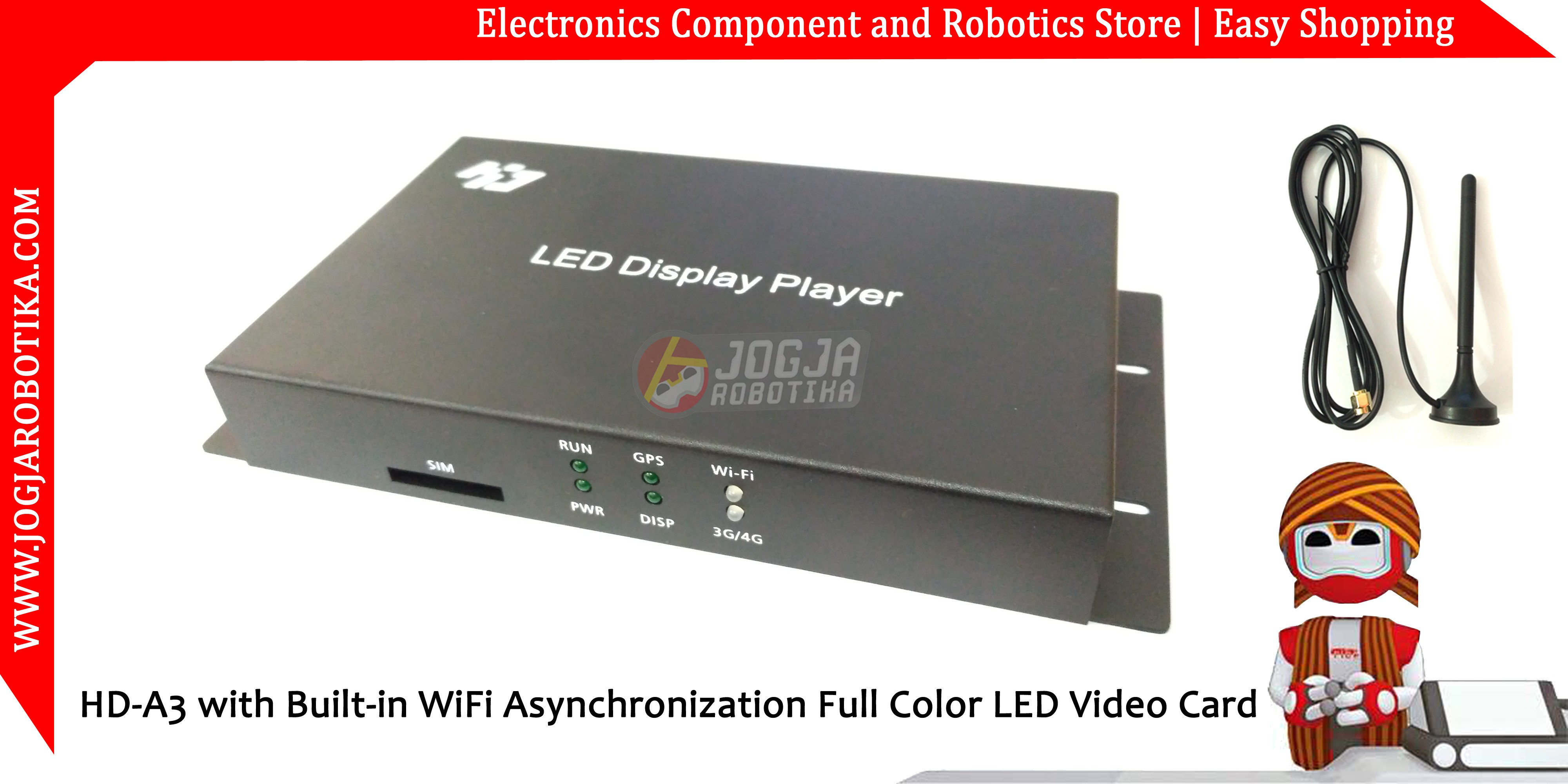 HD-A3 with Built-in WiFi Asynchronization Full Color LED Video Sending Card