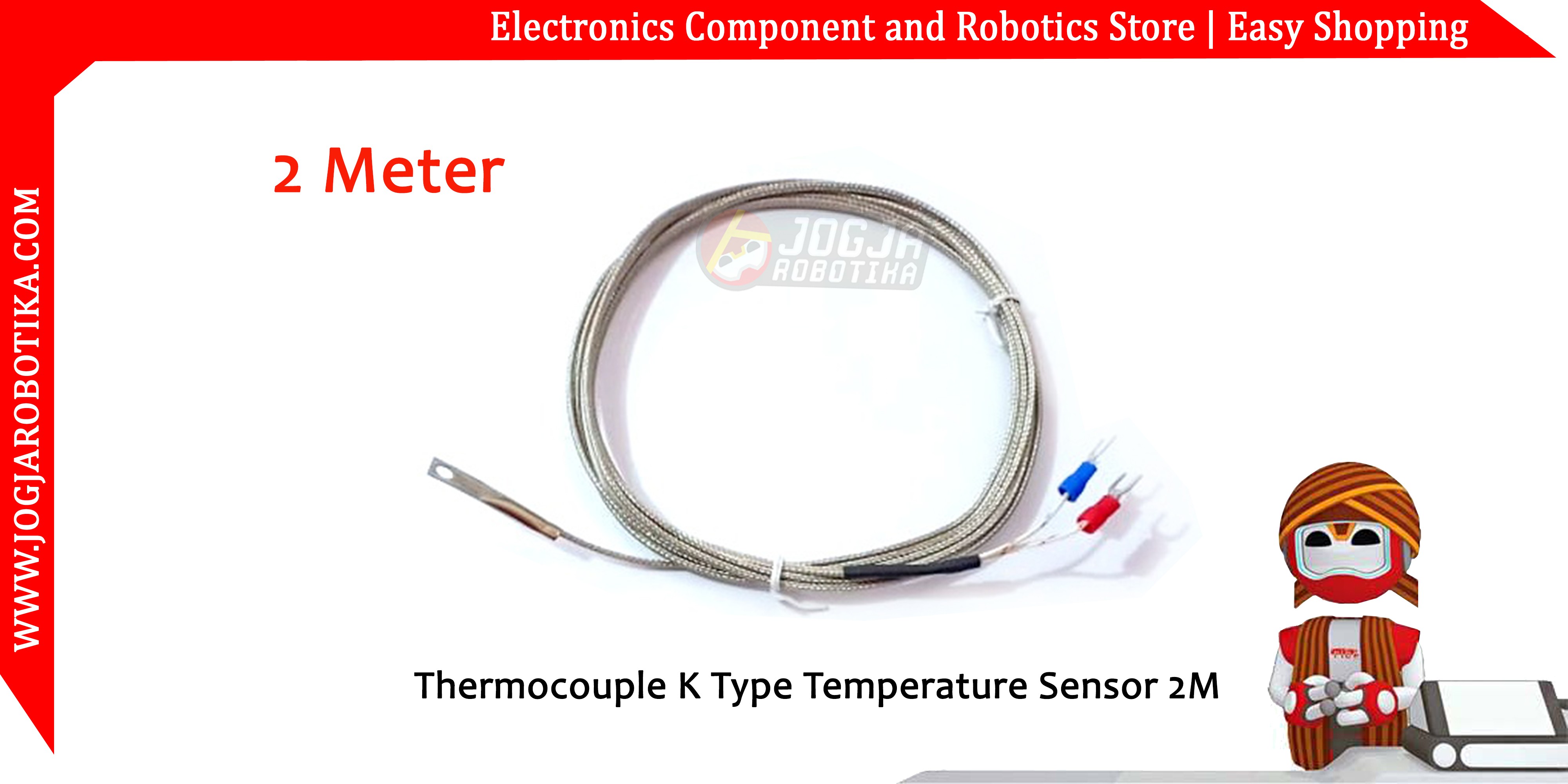 Thermocouple K Type Temperature Sensor 2M
