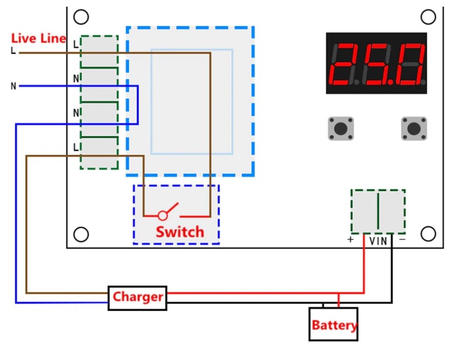 Battery Charging Control Module for 3.7-120V Storage Battery XH-M602