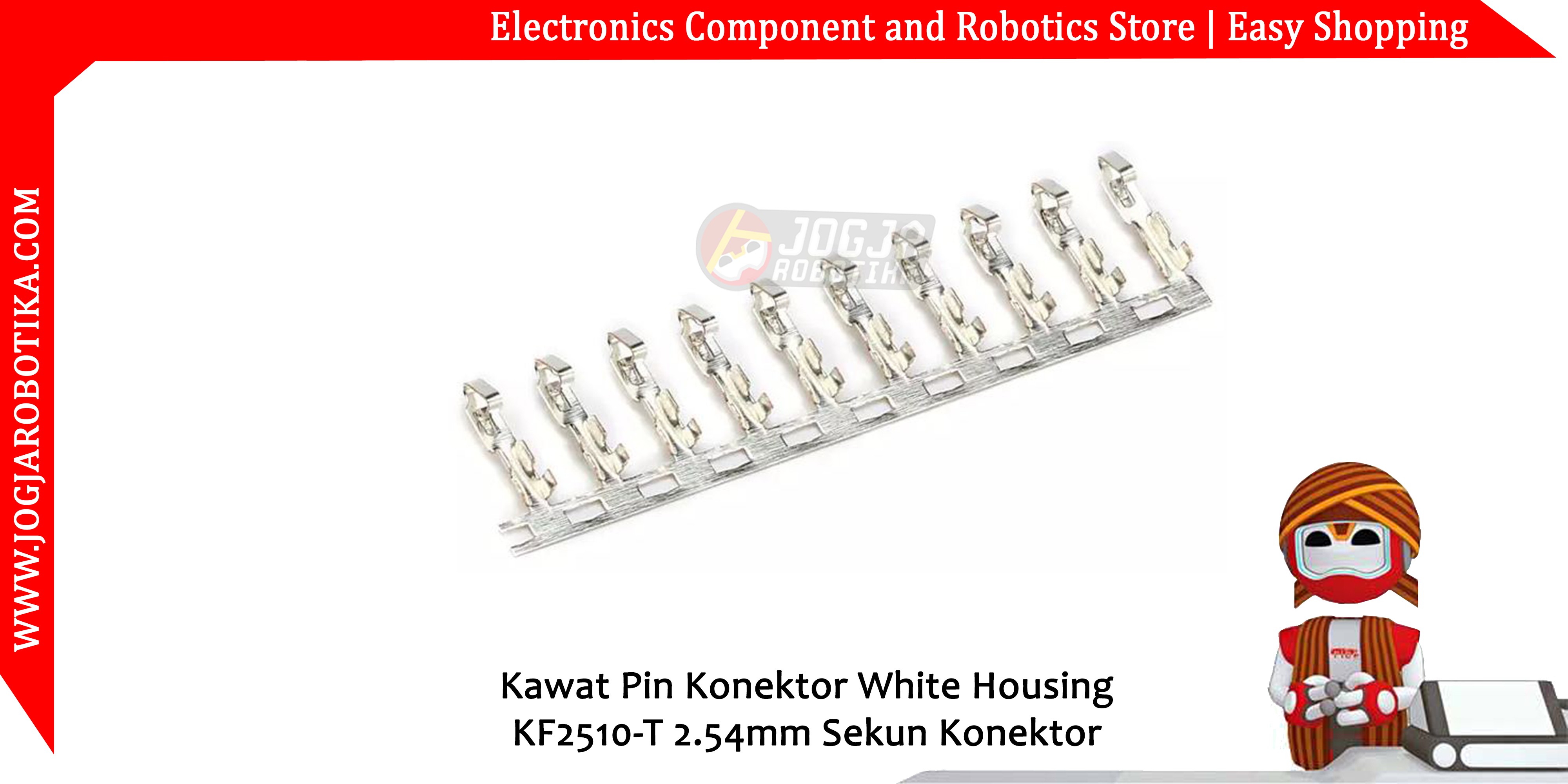 Kawat Pin Konektor White Housing KF2510-T 2.54mm Sekun Konektor