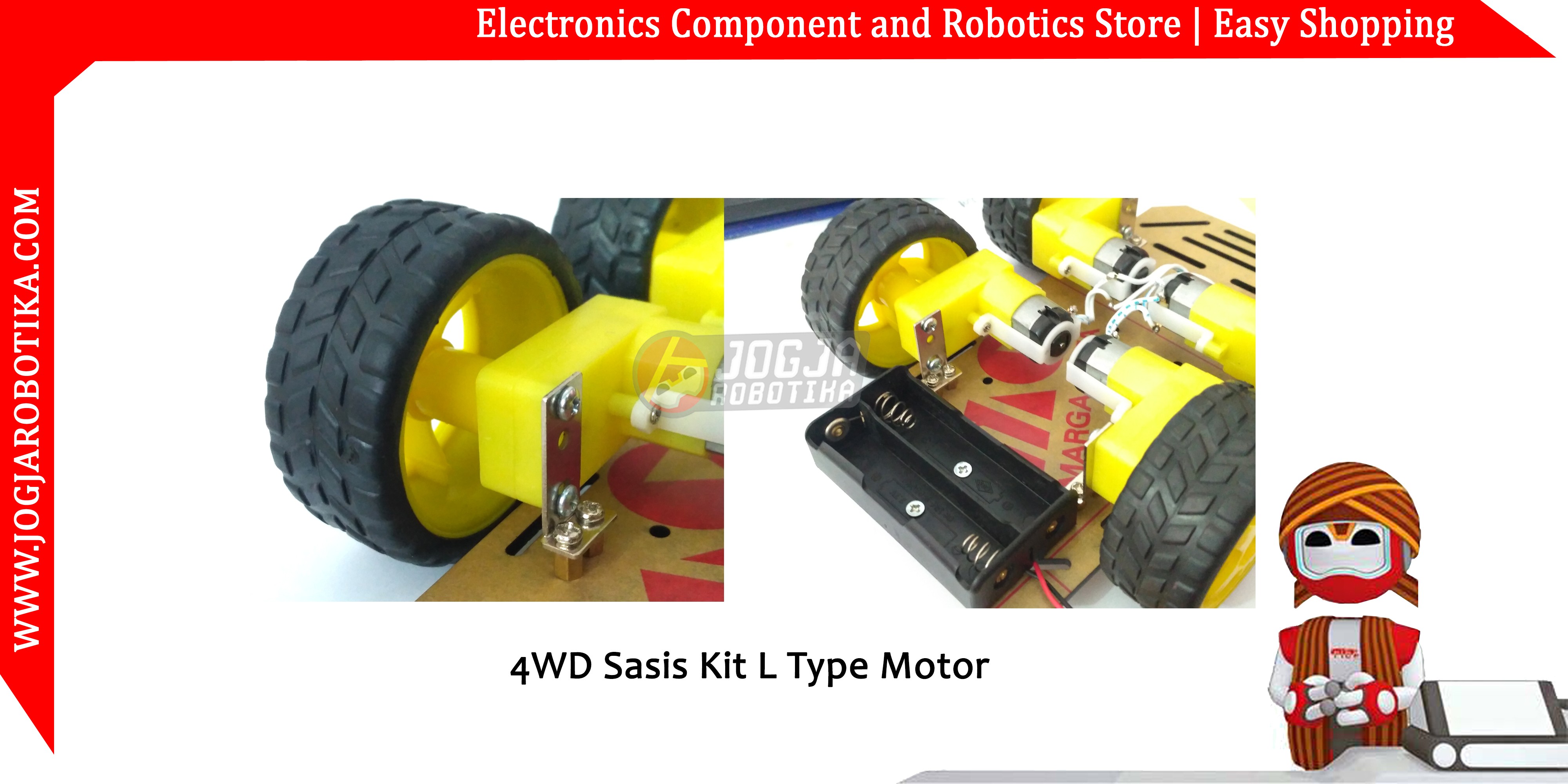 4WD Sasis Kit L Type Motor