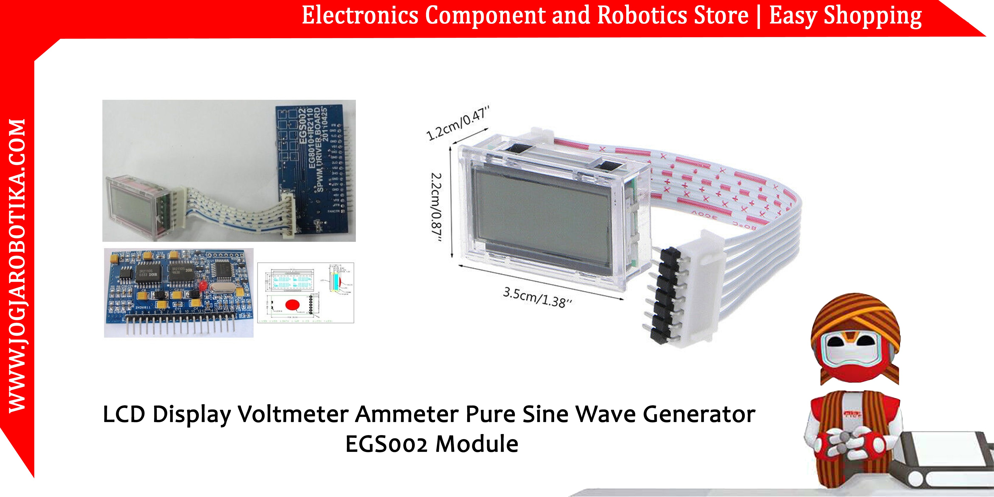 LCD Display Voltmeter Ammeter Pure Sine Wave Generator EGS002 Module
