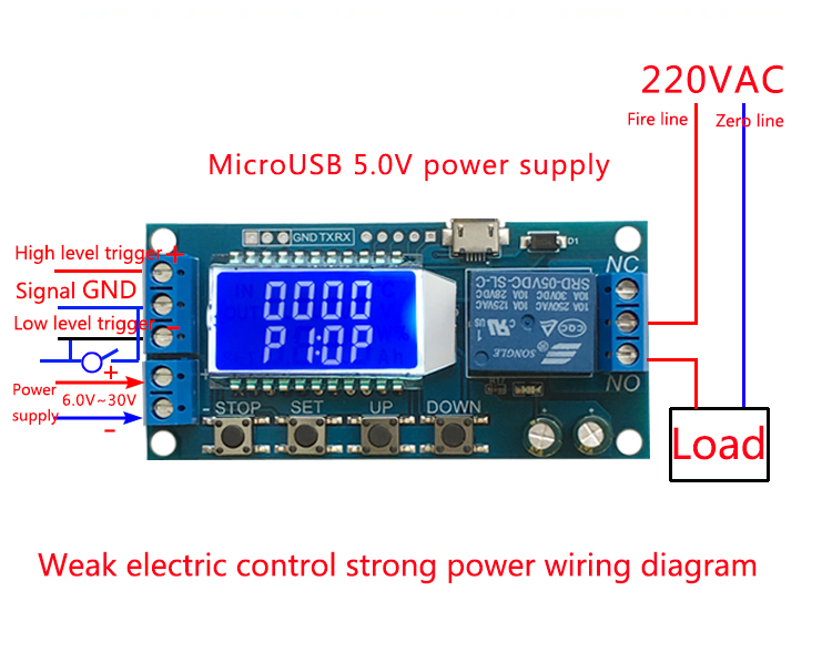 XY-LJ02 Timer Relay Delay Switch Module Input/Output Switch Time-delayed Trigger Cycle Timing Circuit Switch
