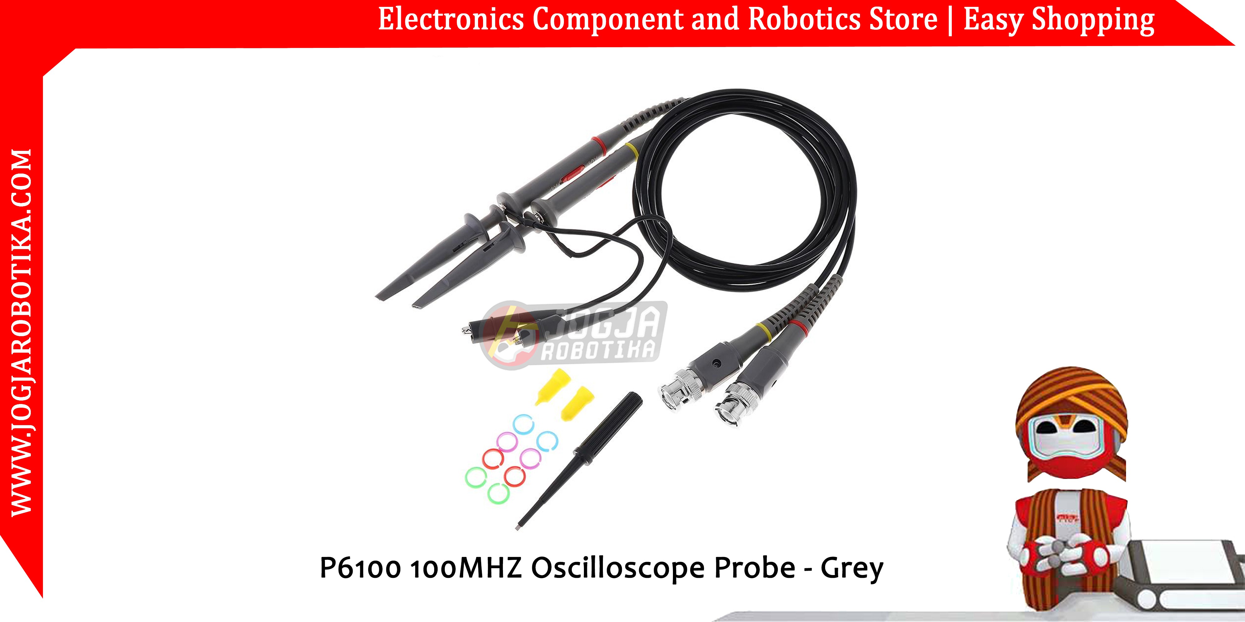 P6100 100MHZ Oscilloscope Probe - Grey