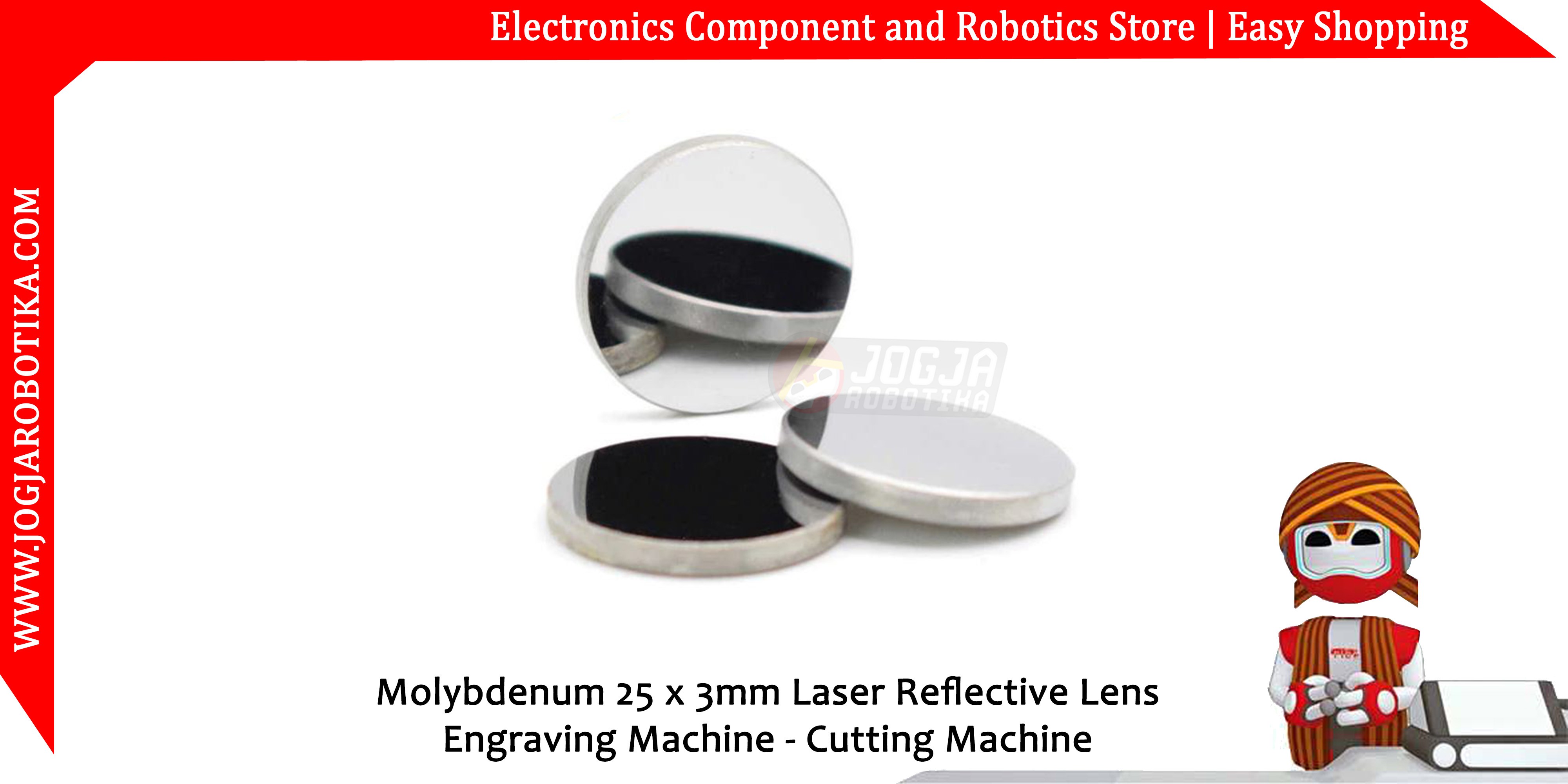 Molybdenum 25 x 3mm Laser Reflective Lens Engraving Machine - Cutting Machine