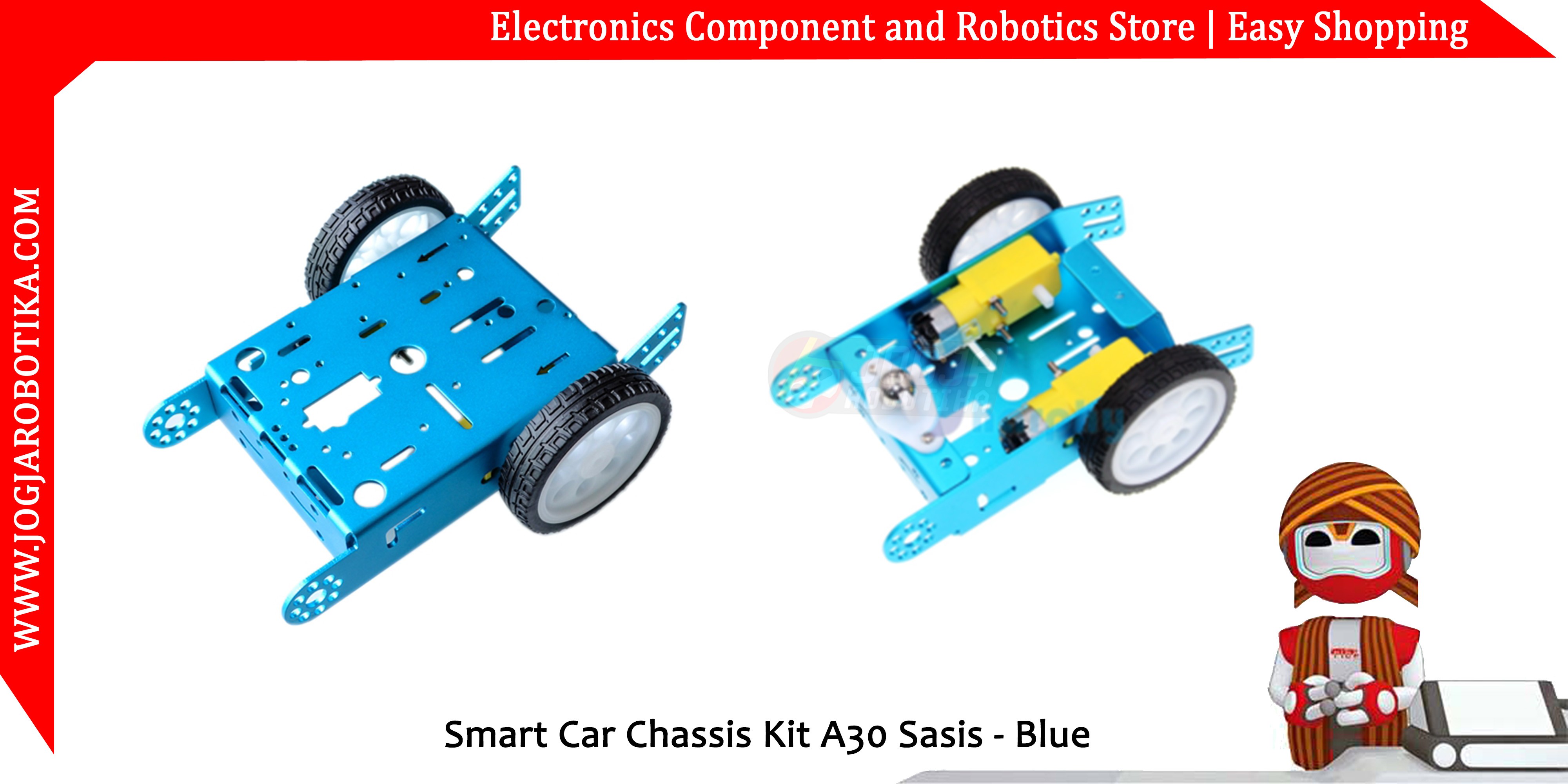 Smart Car Chassis Kit A30 Sasis - Biru