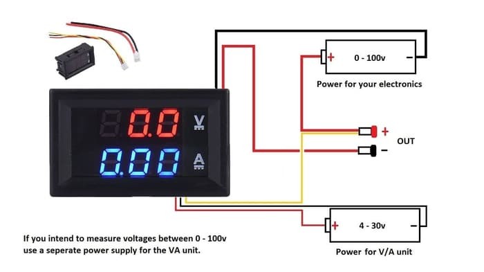 DC0-100V / 10A LED DC dual-display digital Voltmeter Amperemeter