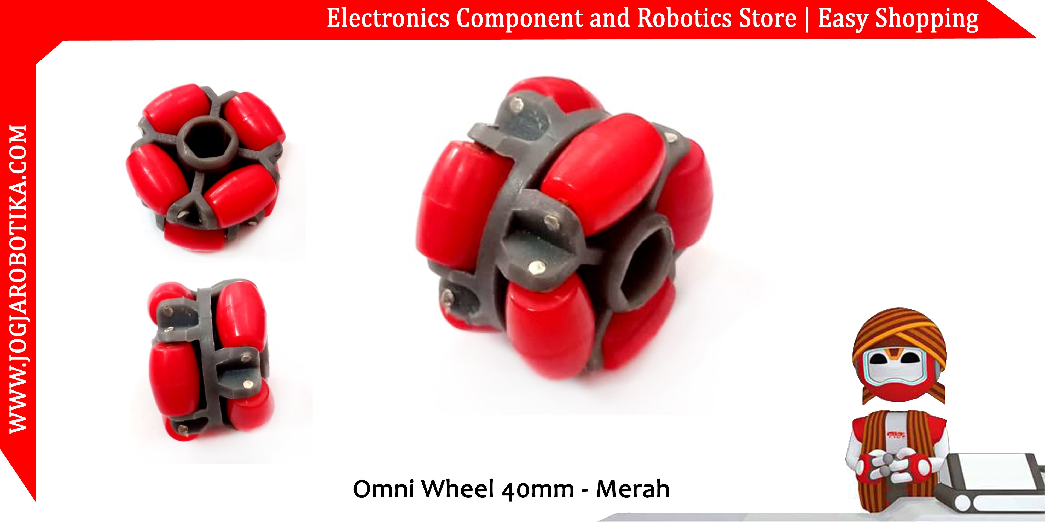 Omni Wheel 40mm - Merah