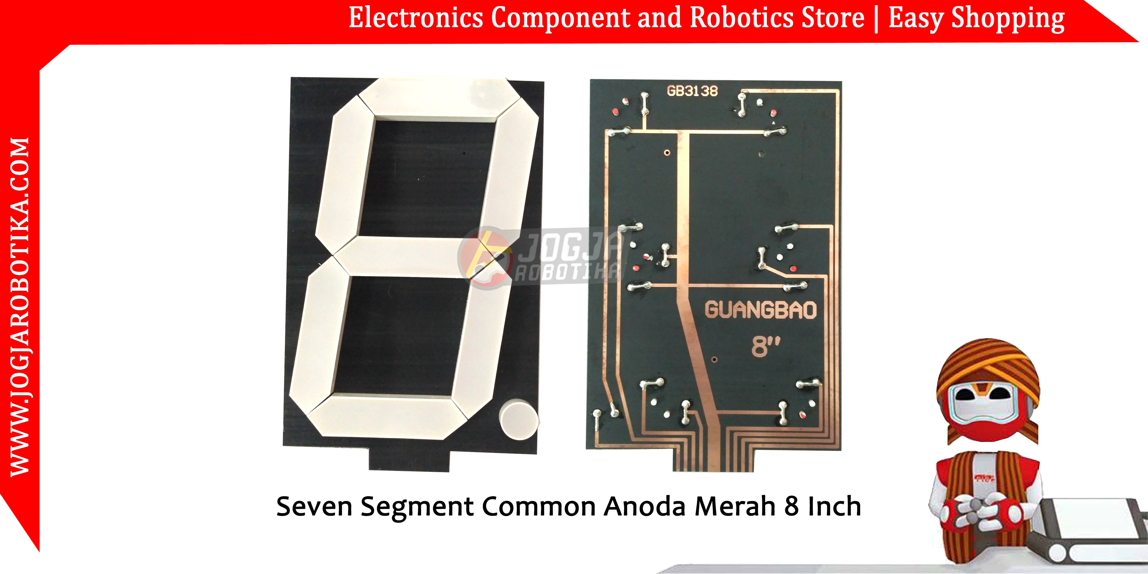 SEVEN SEGMENT MERAH 8 INCH GB3138 7 SEGMEN COMMON ANODA