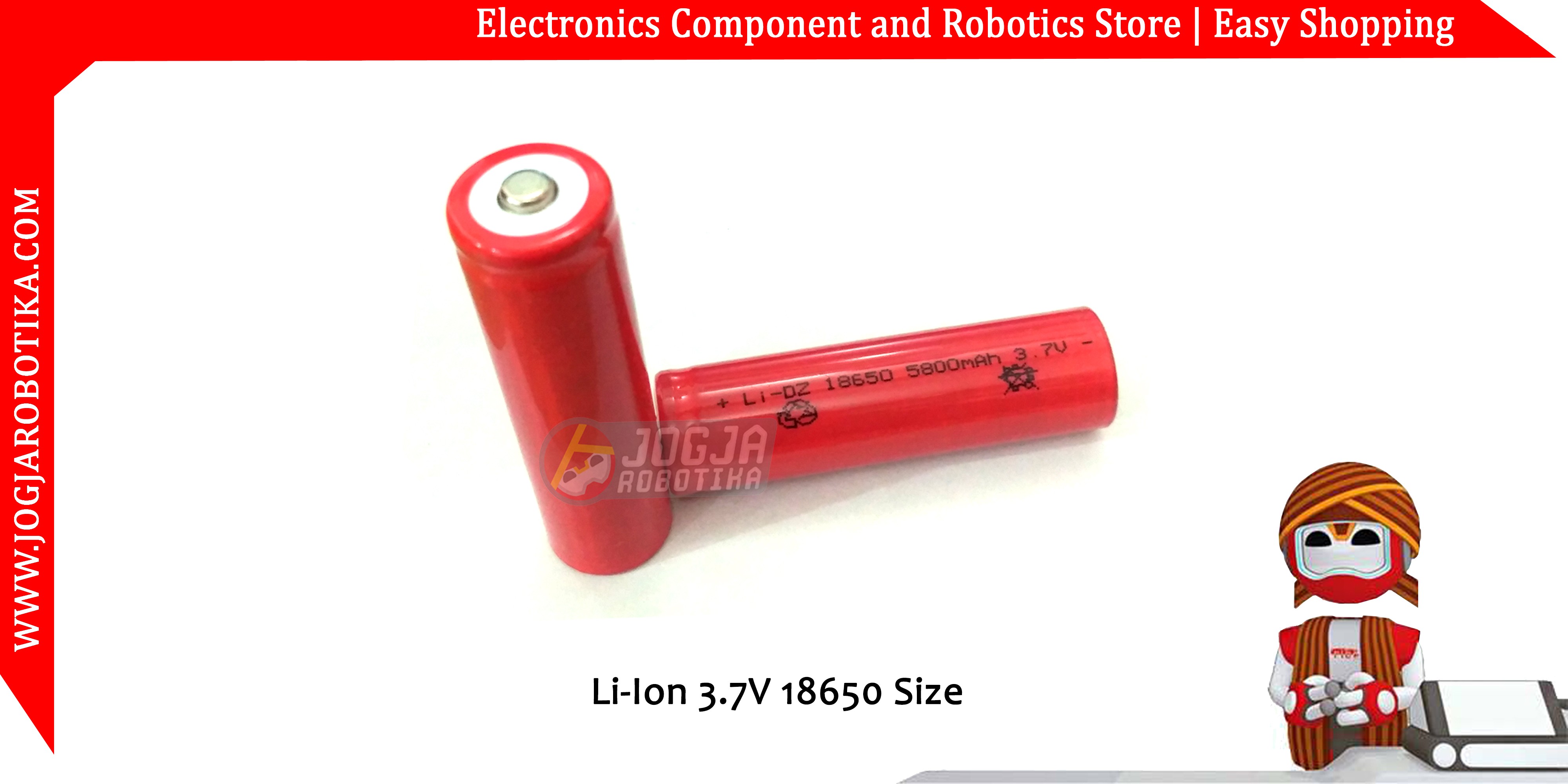 Li-Ion 3.7V 18650 Size