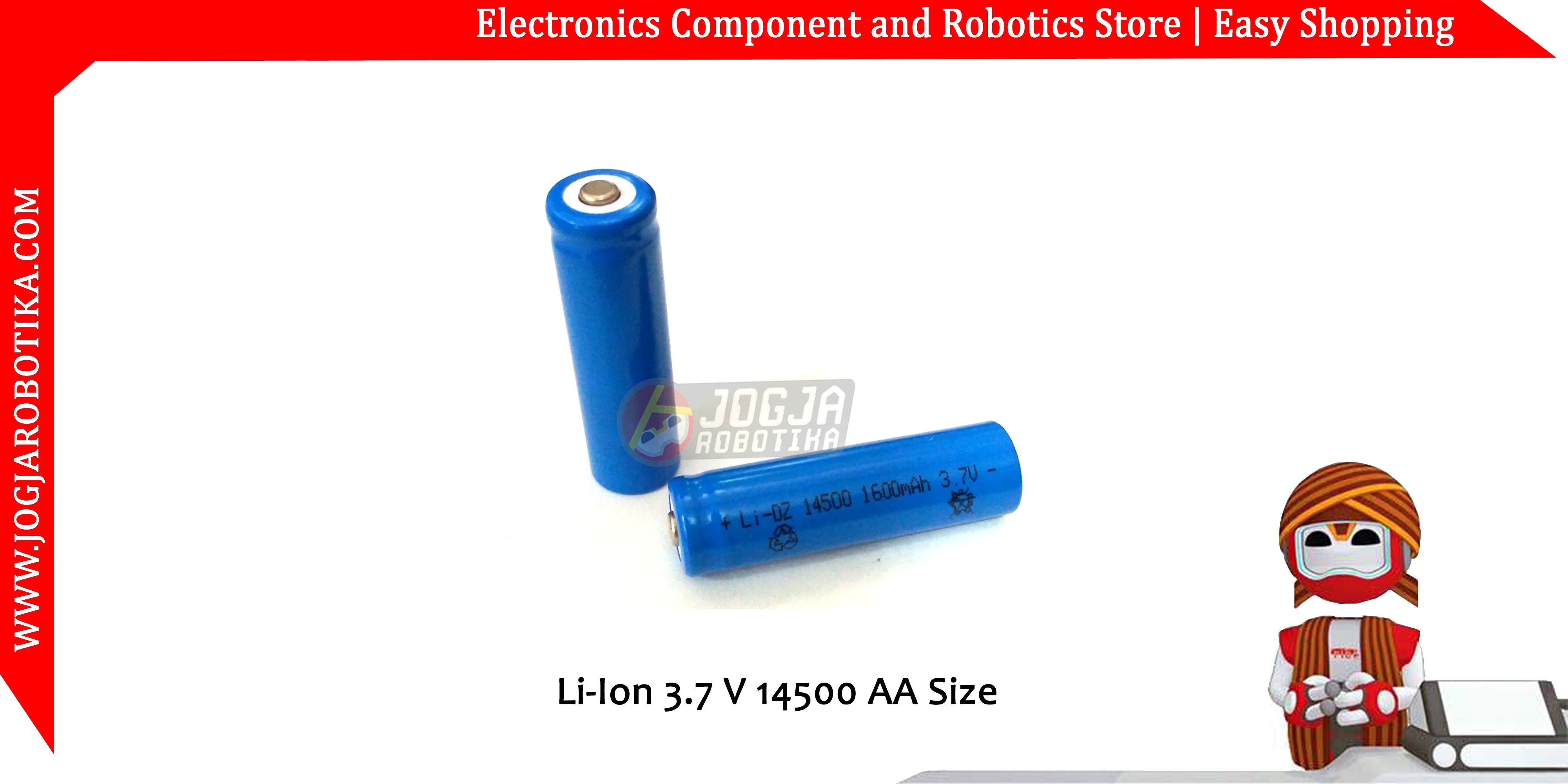 Li-Ion 3.7 V 14500 AA Size