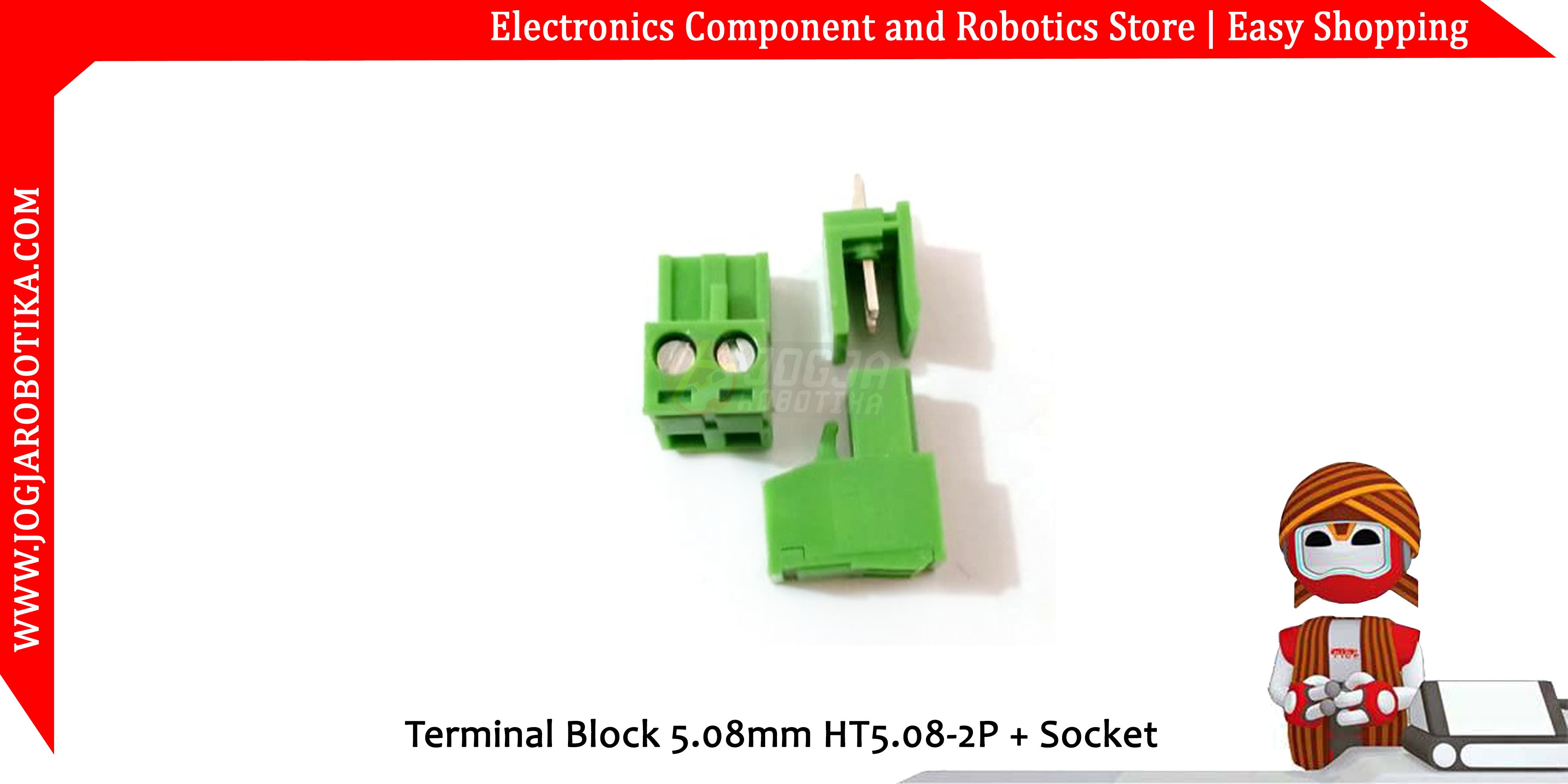Terminal Block 5.08mm HT5.08-2P + Socket