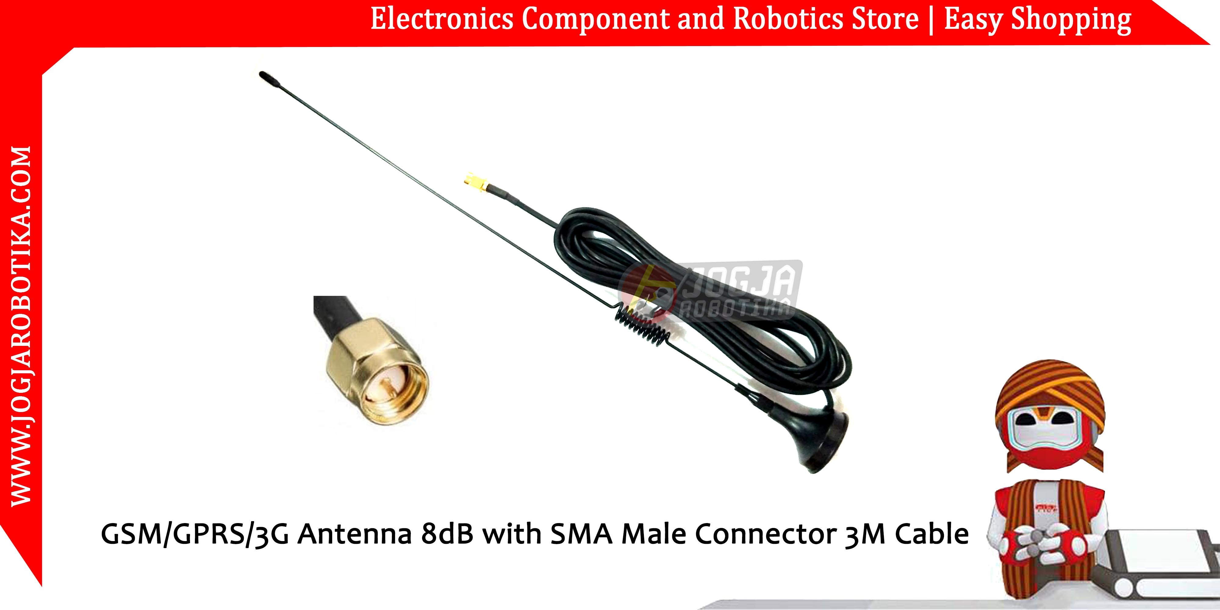 GSM/GPRS/3G Antenna 8dB with SMA Male Connector 3M Cable