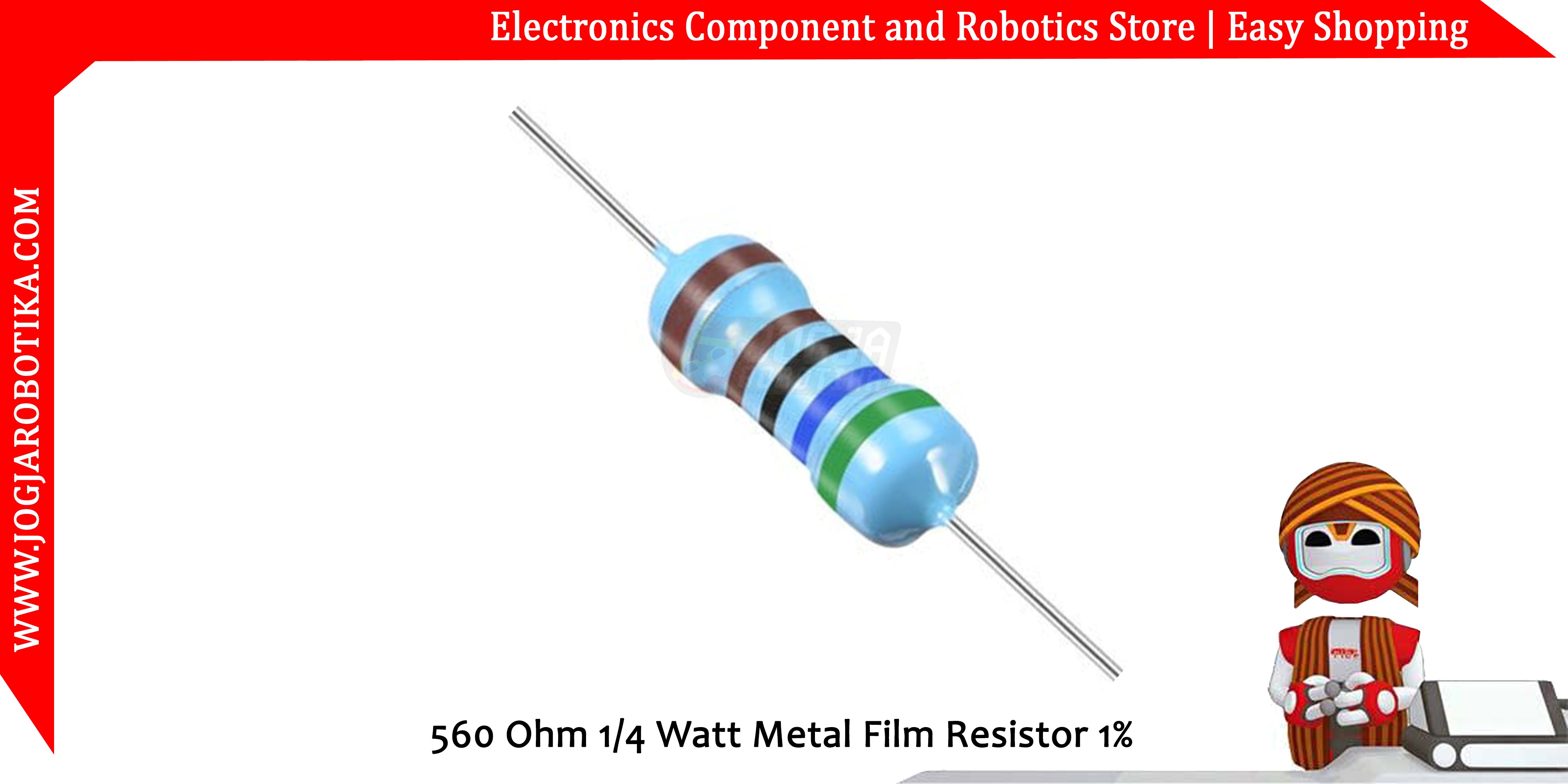 560 Ohm 1/4 Watt  Metal Film Resistor 1%