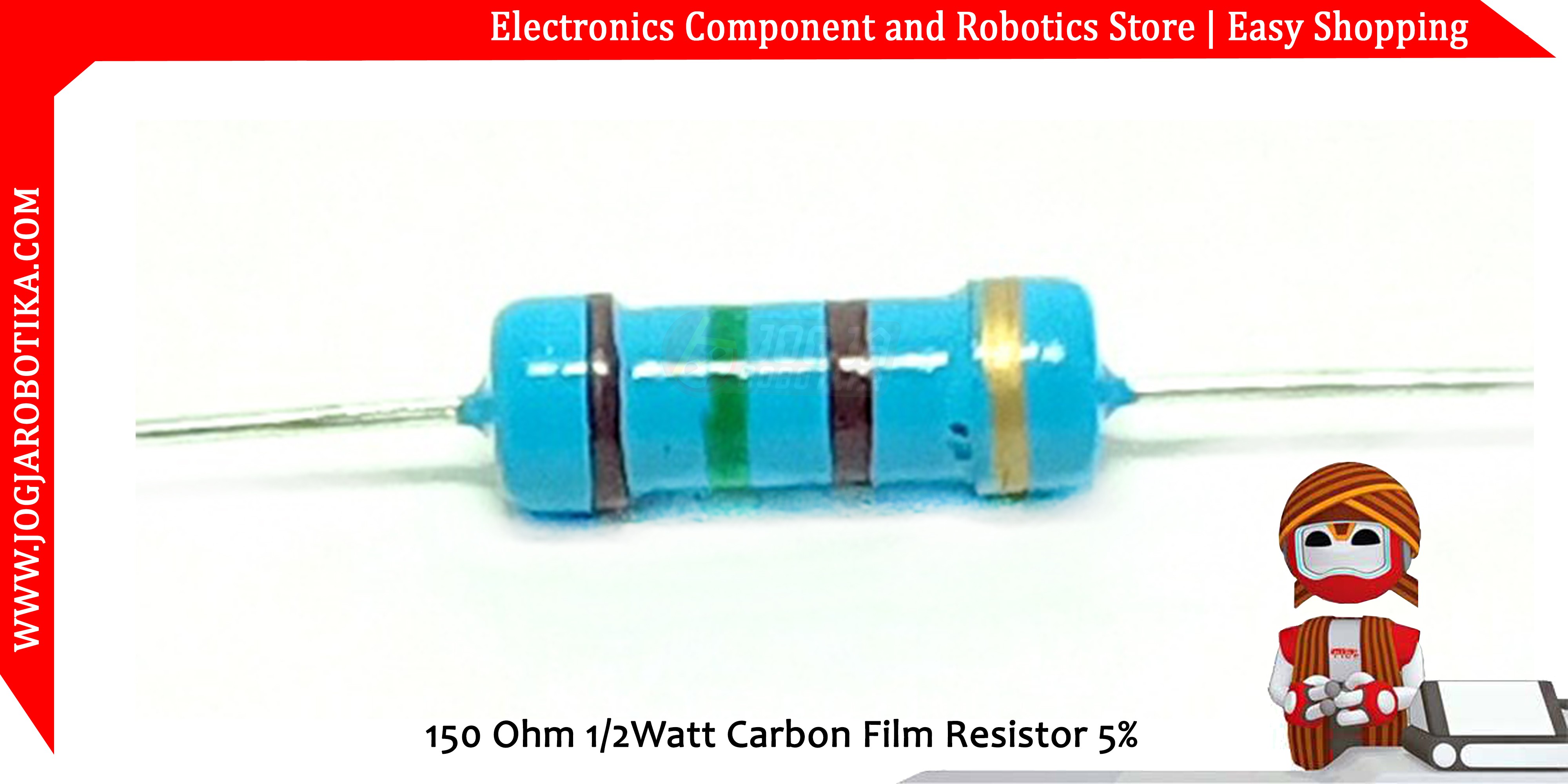 150 Ohm 1/2Watt Carbon Film Resistor