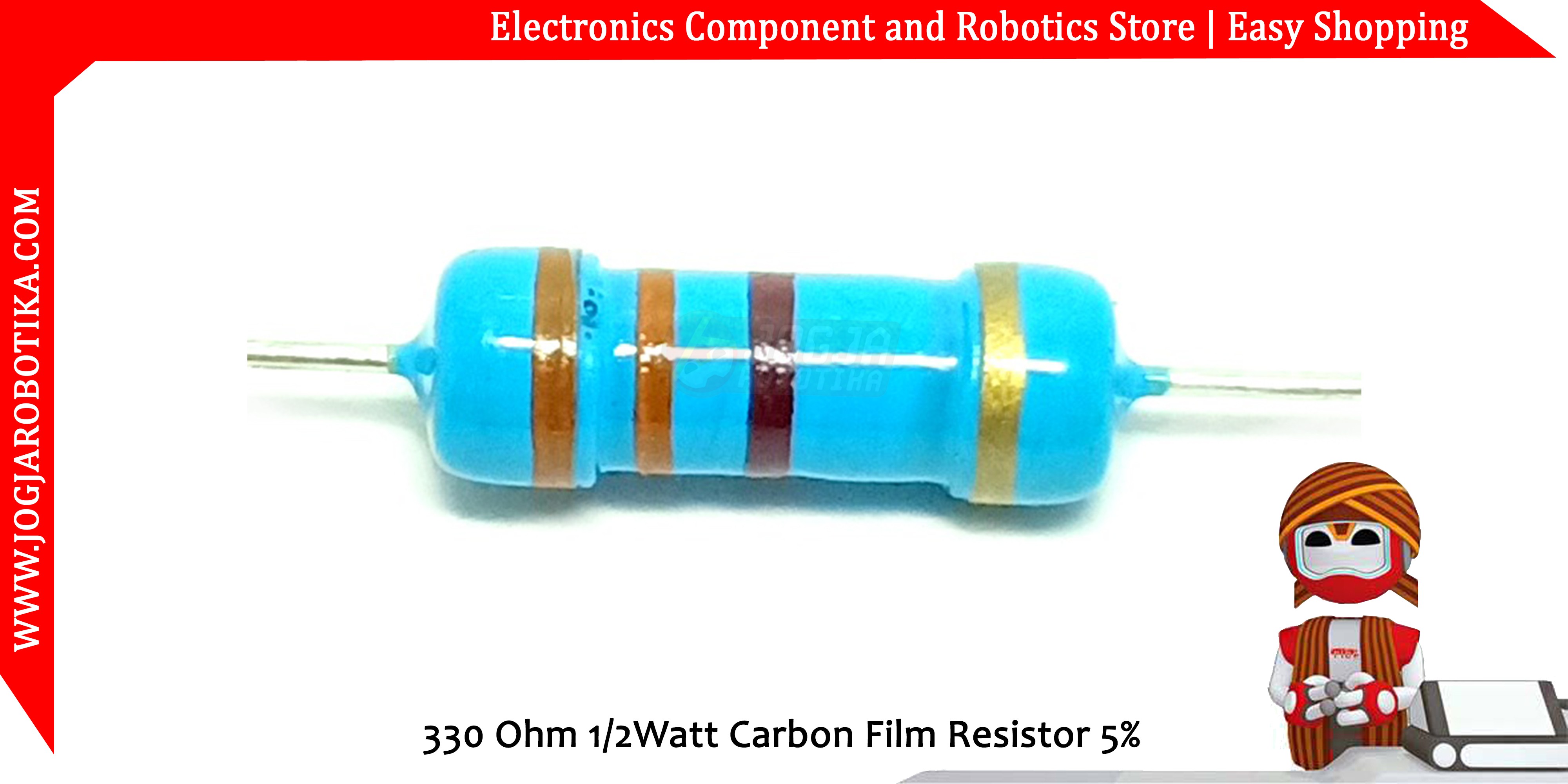 330 Ohm 1/2Watt Carbon Film Resistor