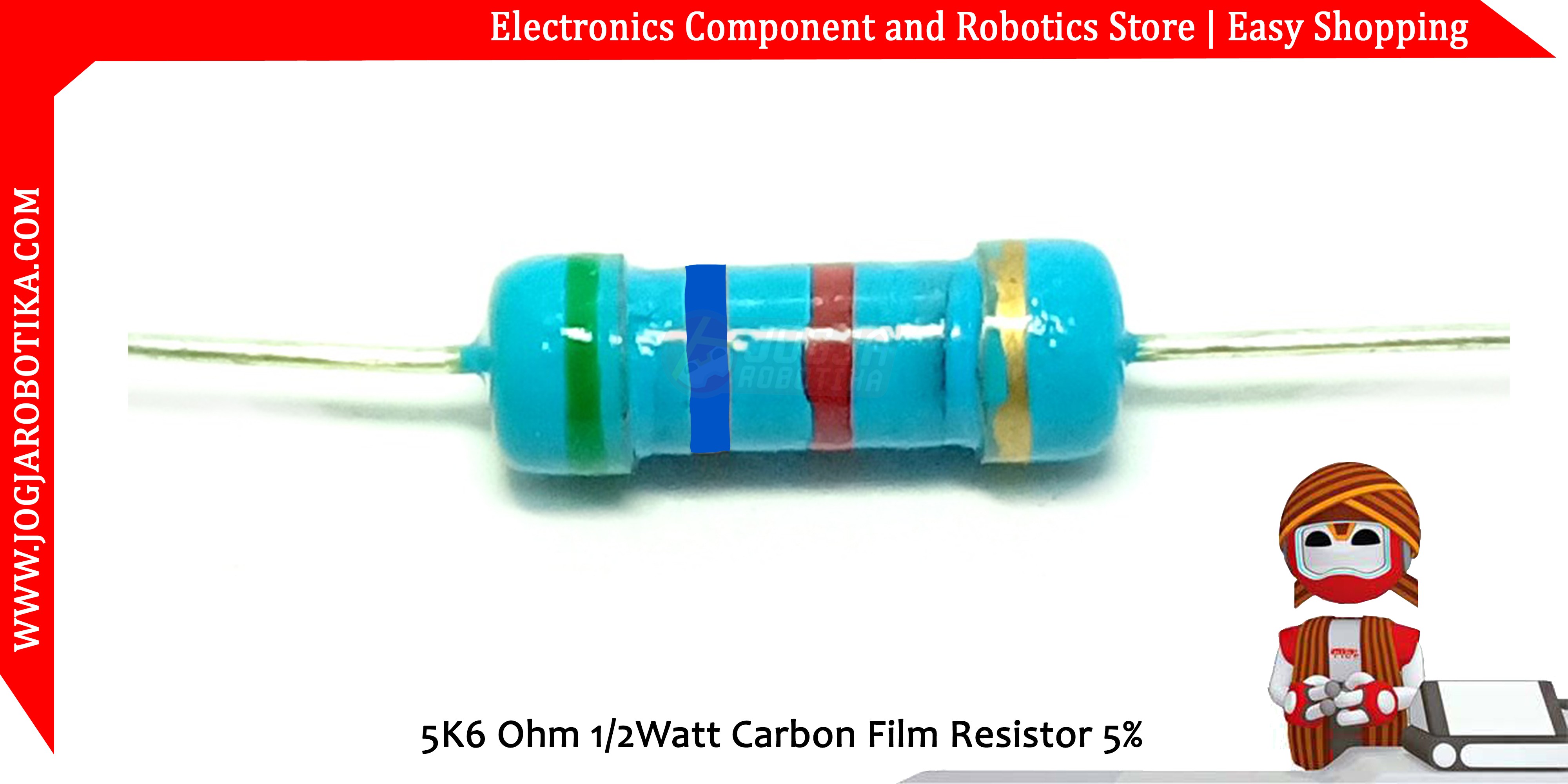 5K6 Ohm 1/2Watt Carbon Film Resistor