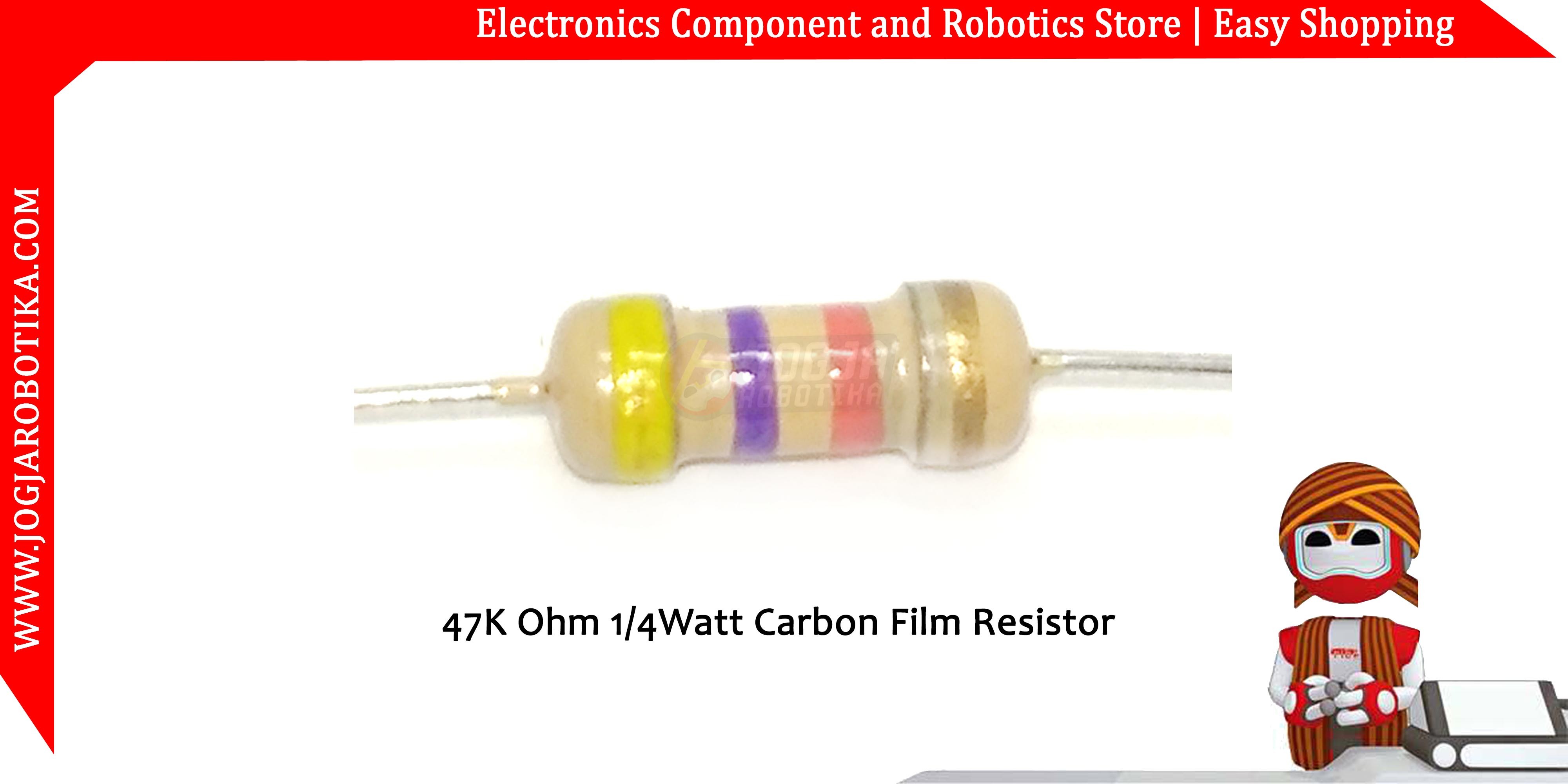 47K Ohm 1/4Watt Carbon Film Resistor