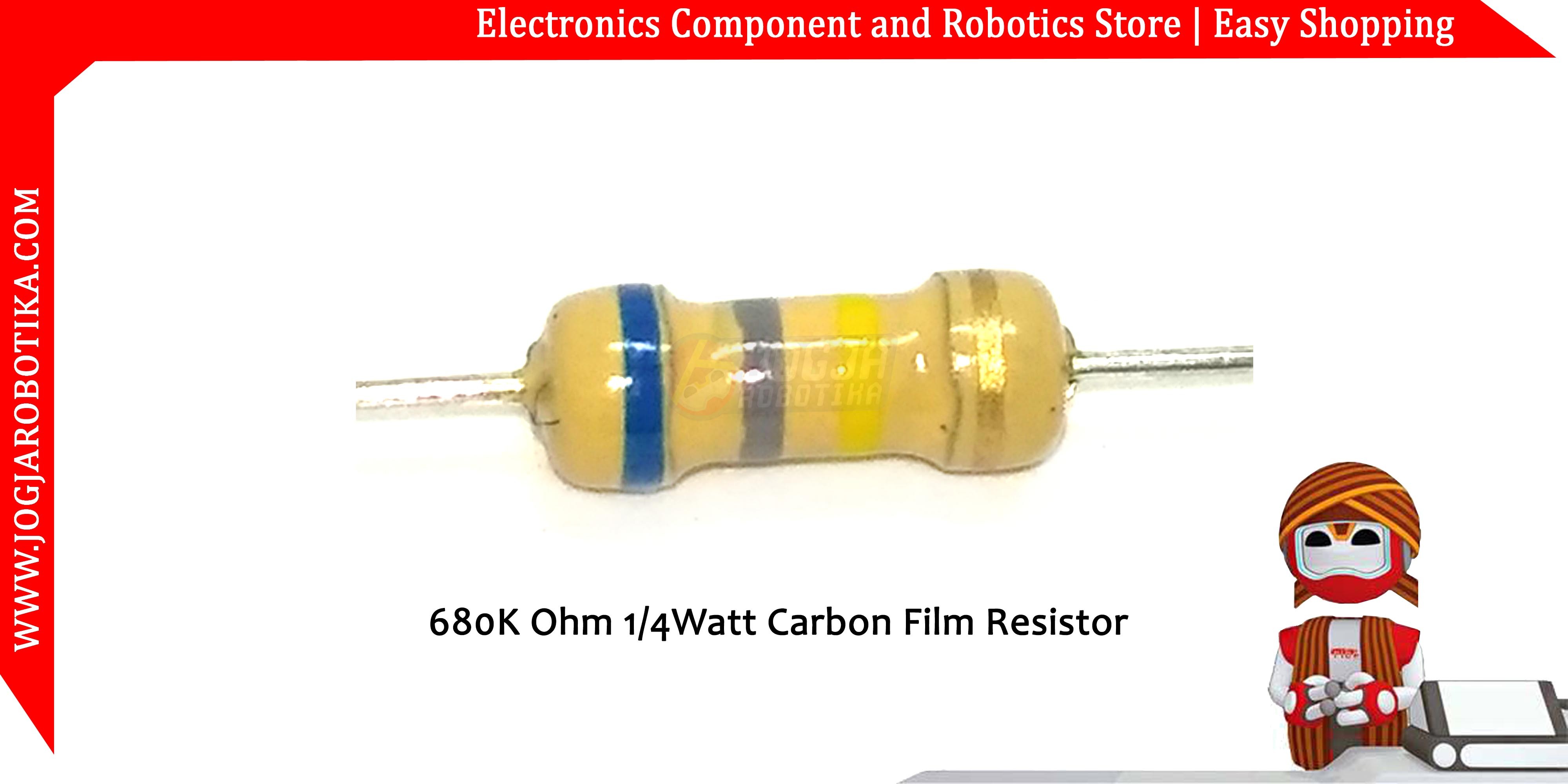 680K Ohm 1/4Watt Carbon Film Resistor