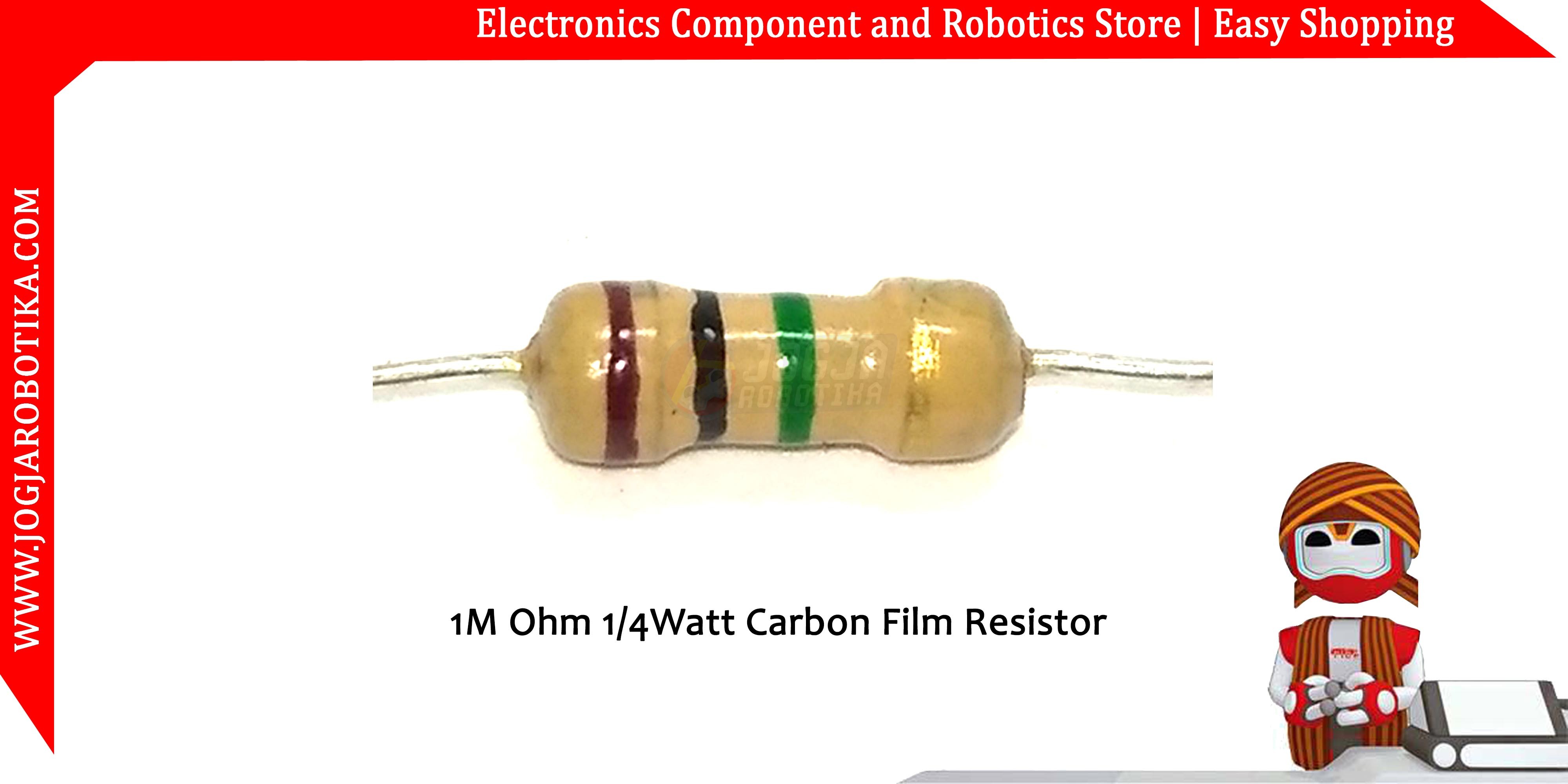 1M Ohm 1/4Watt Carbon Film Resistor