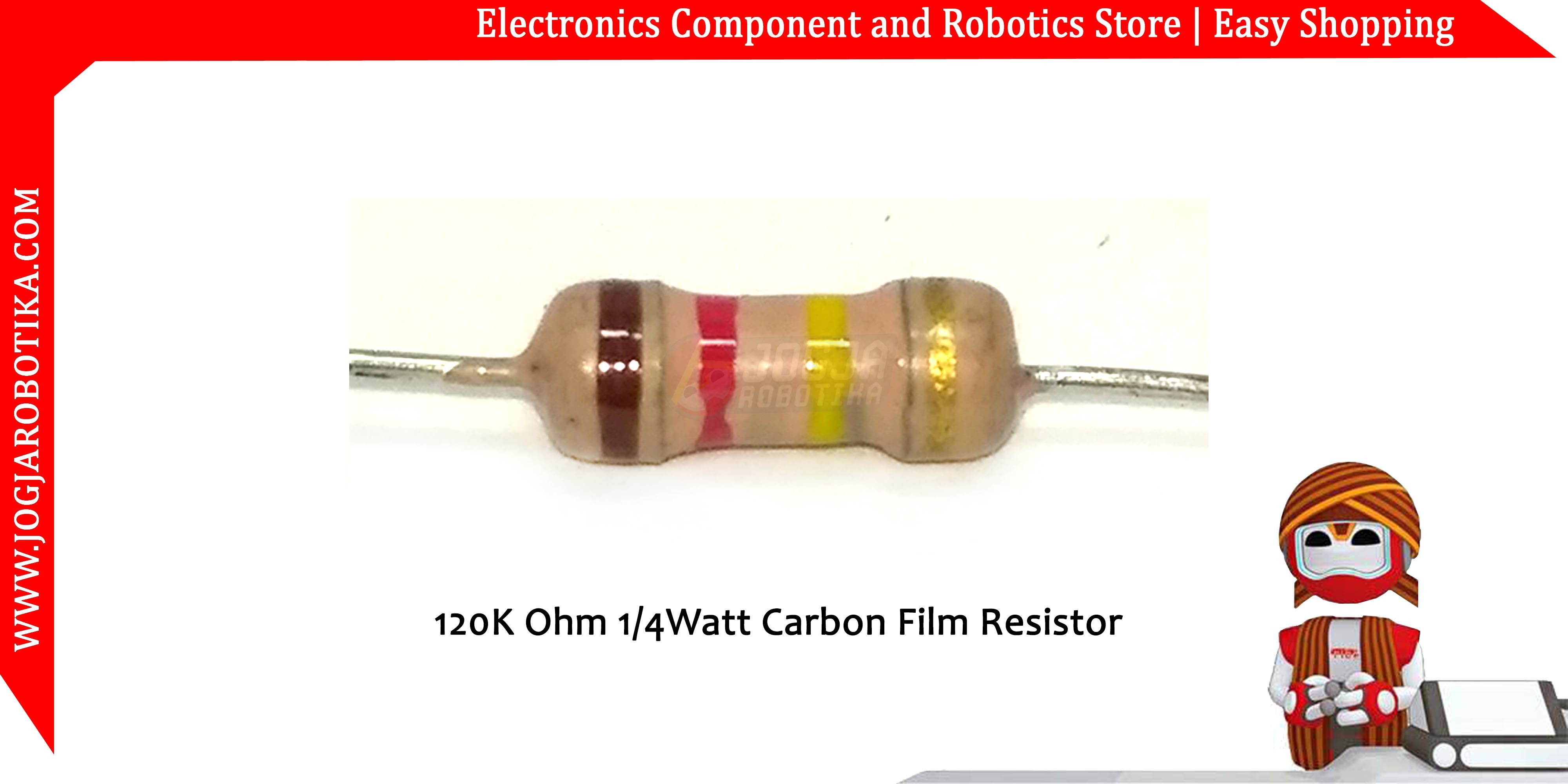 120K Ohm 1/4Watt Carbon Film Resistor
