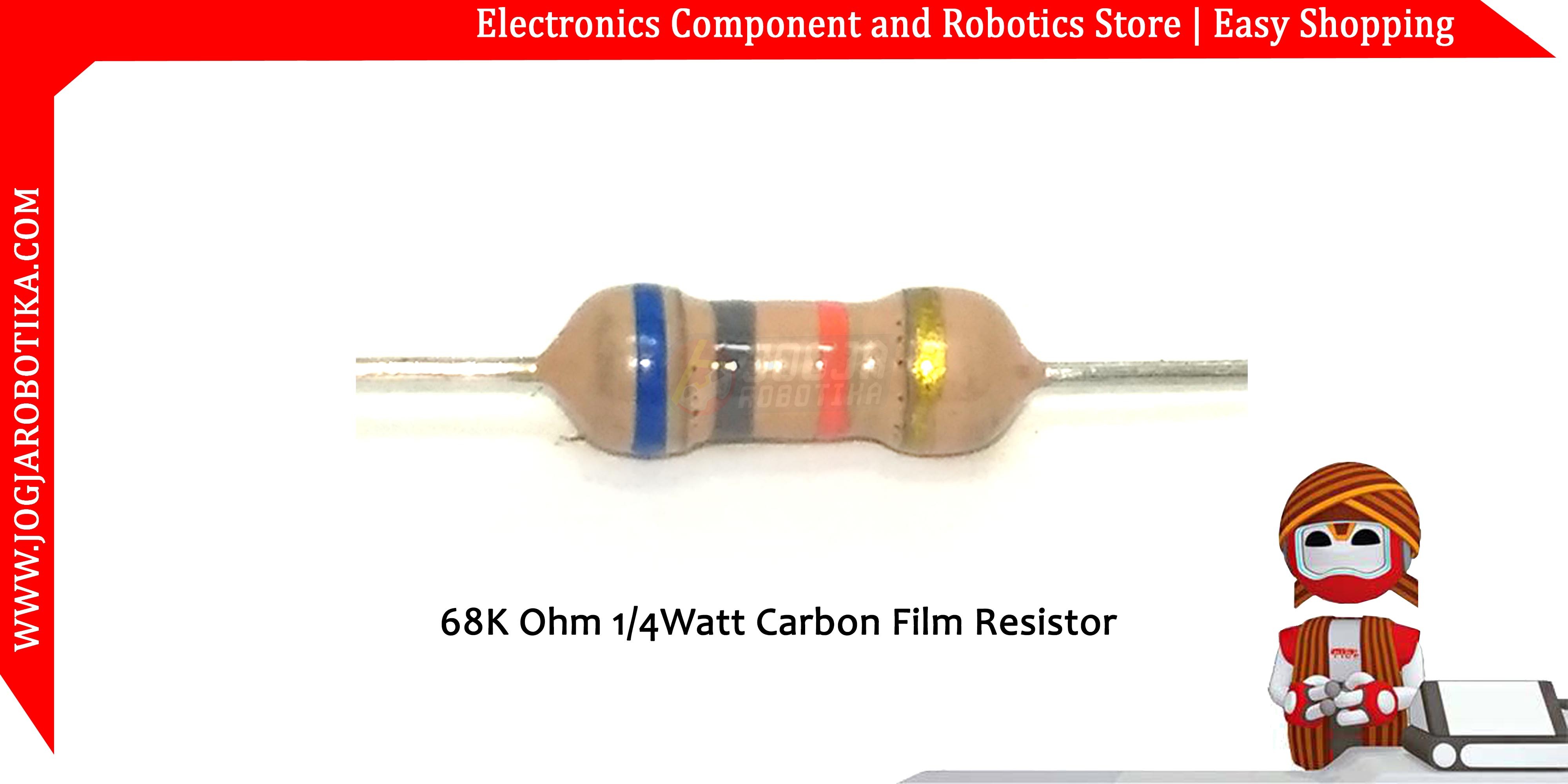 68K Ohm 1/4Watt Carbon Film Resistor