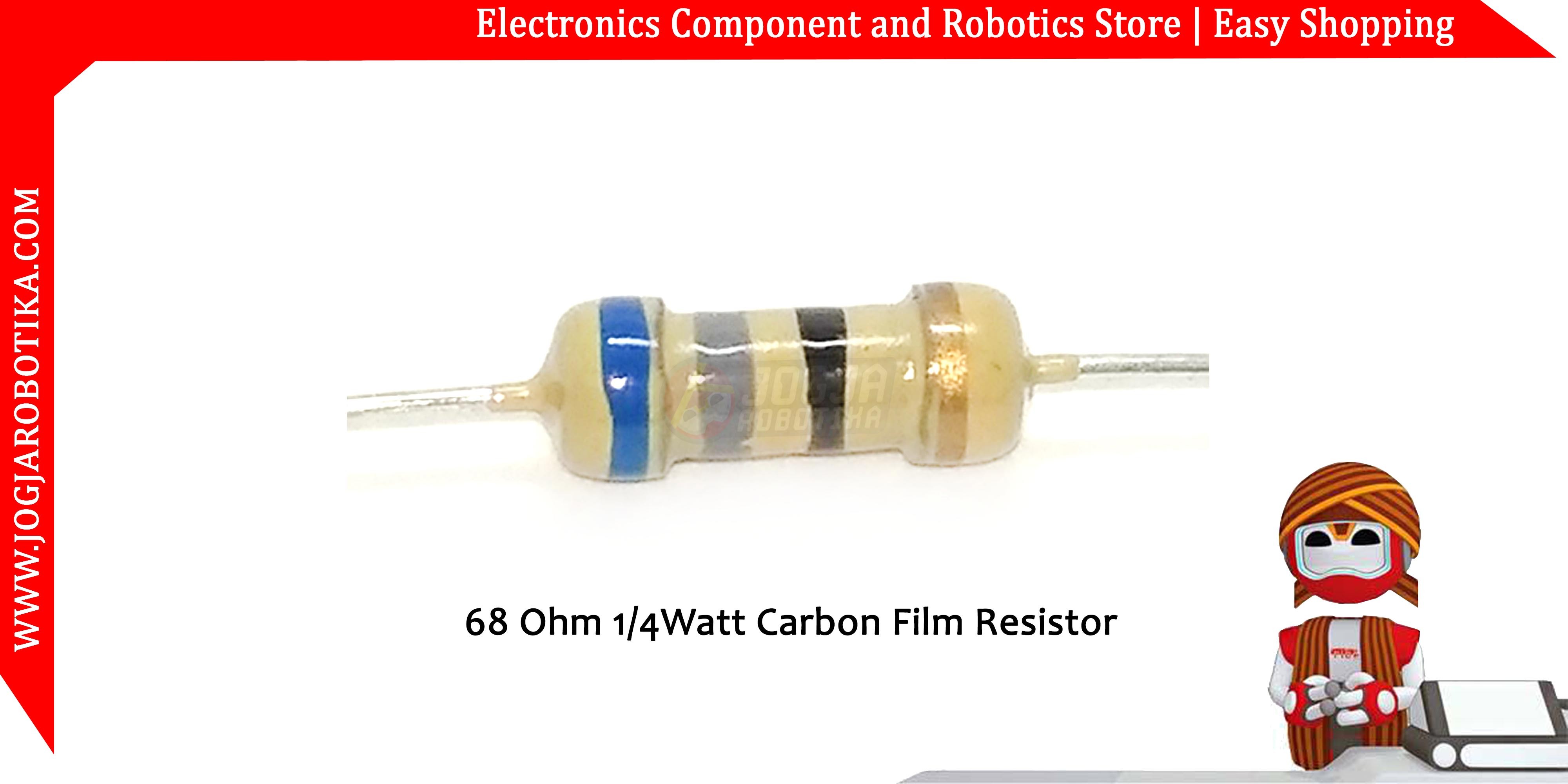 68 Ohm 1/4Watt Carbon Film Resistor