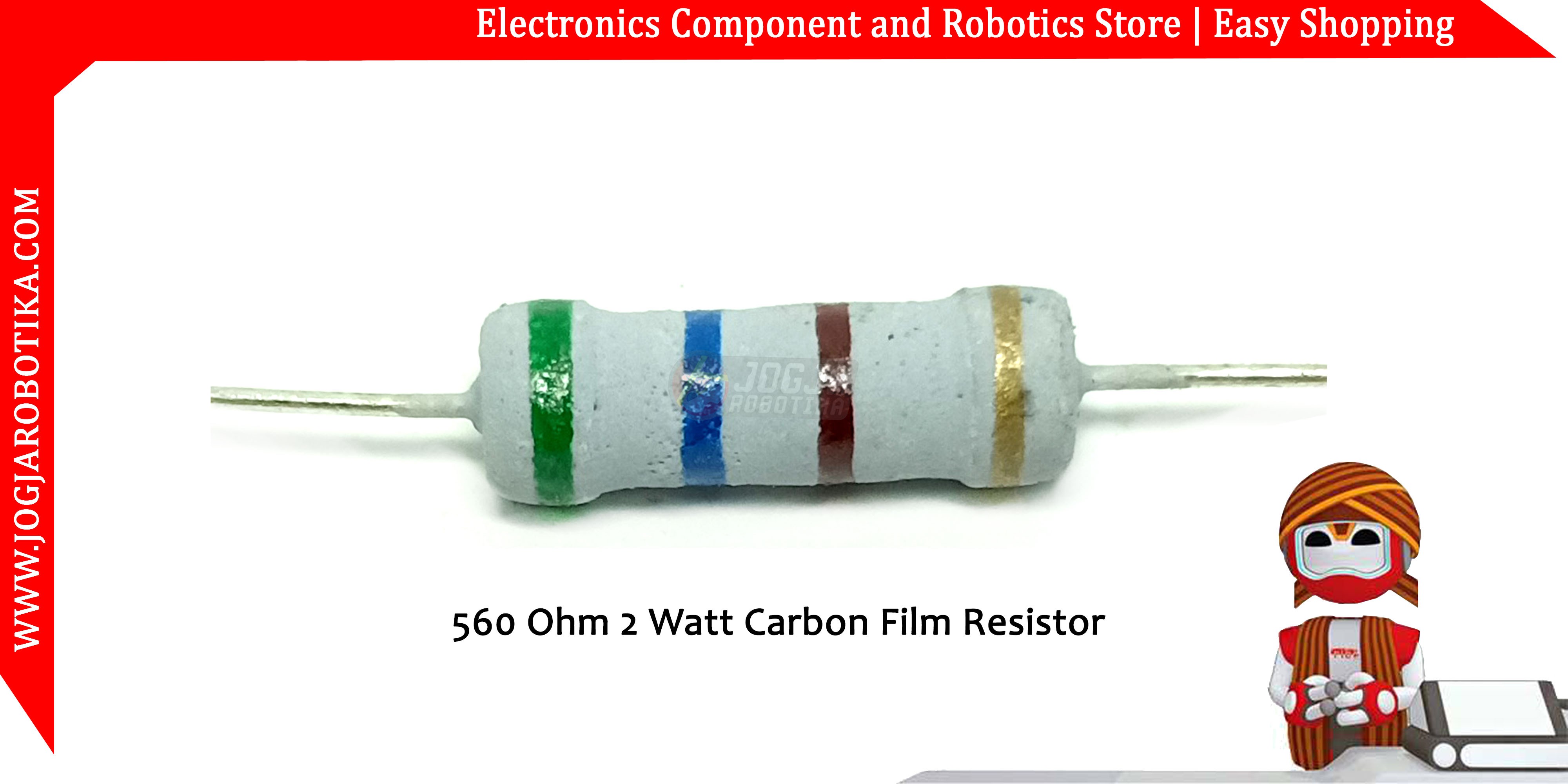 560 Ohm 2 Watt Carbon Film Resistor