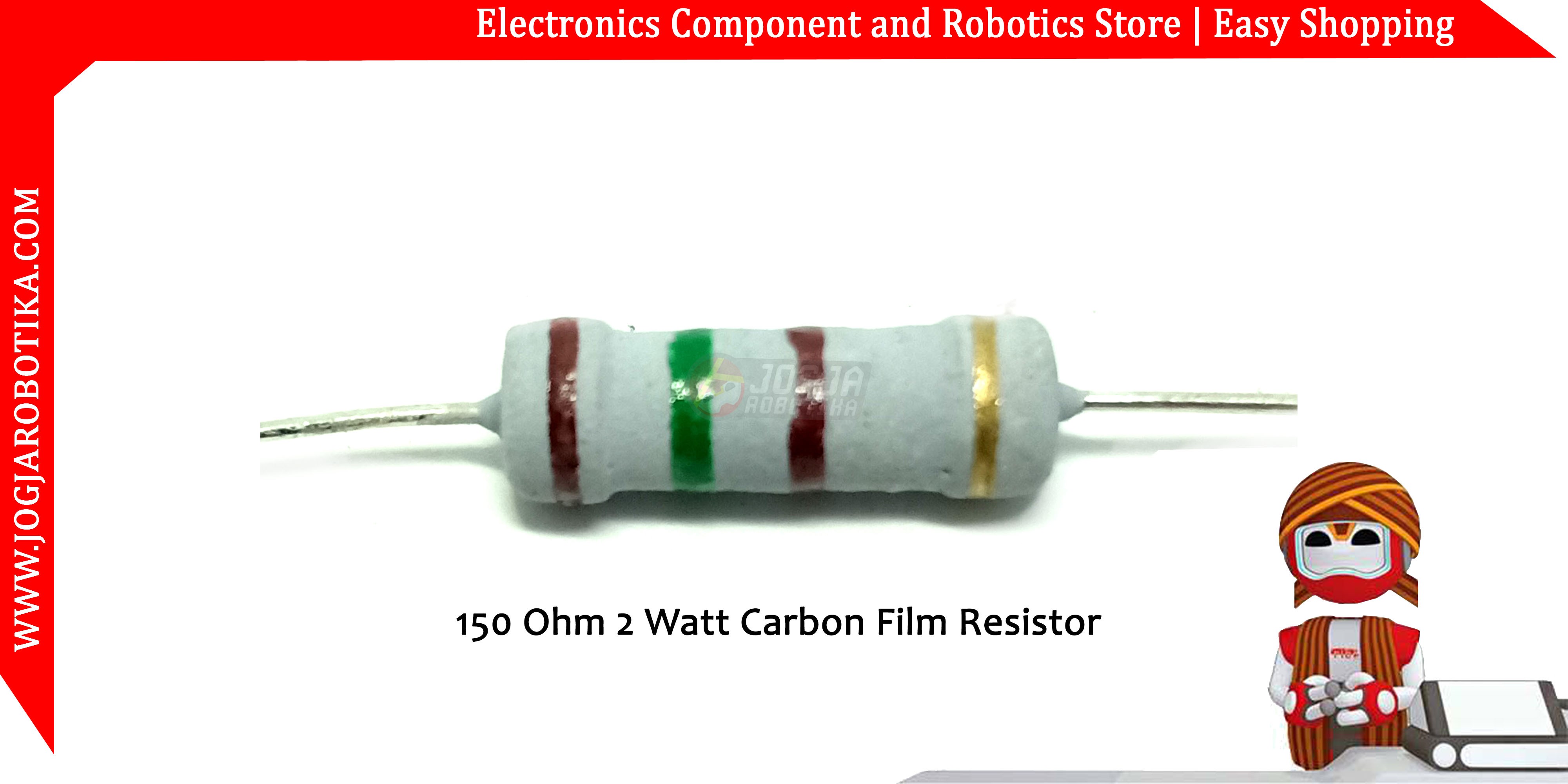 150 Ohm 2 Watt Carbon Film Resistor