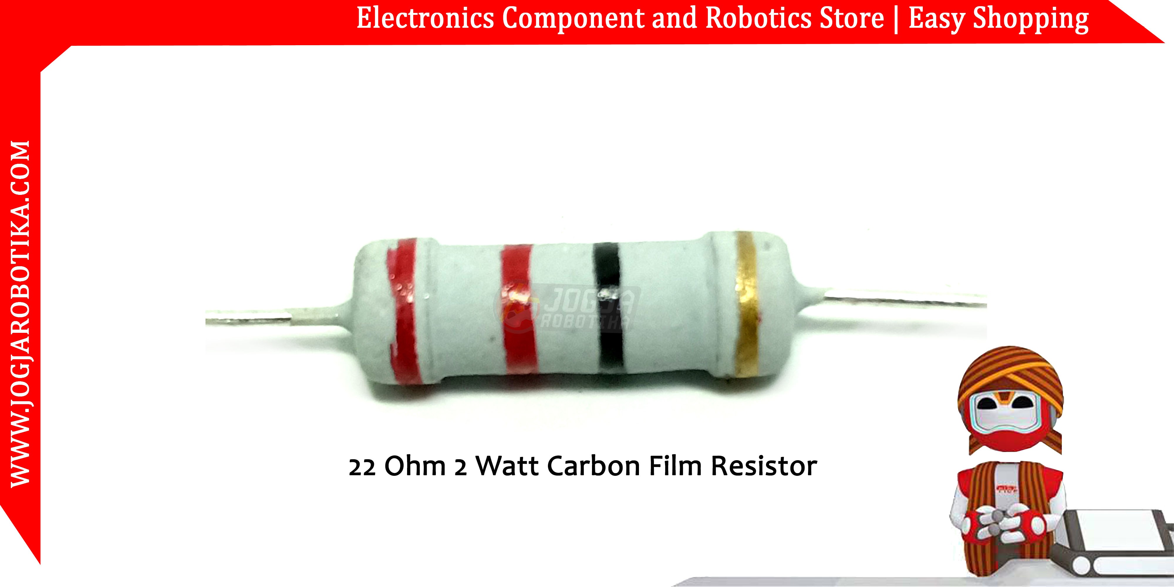 22 Ohm 2 Watt Carbon Film Resistor