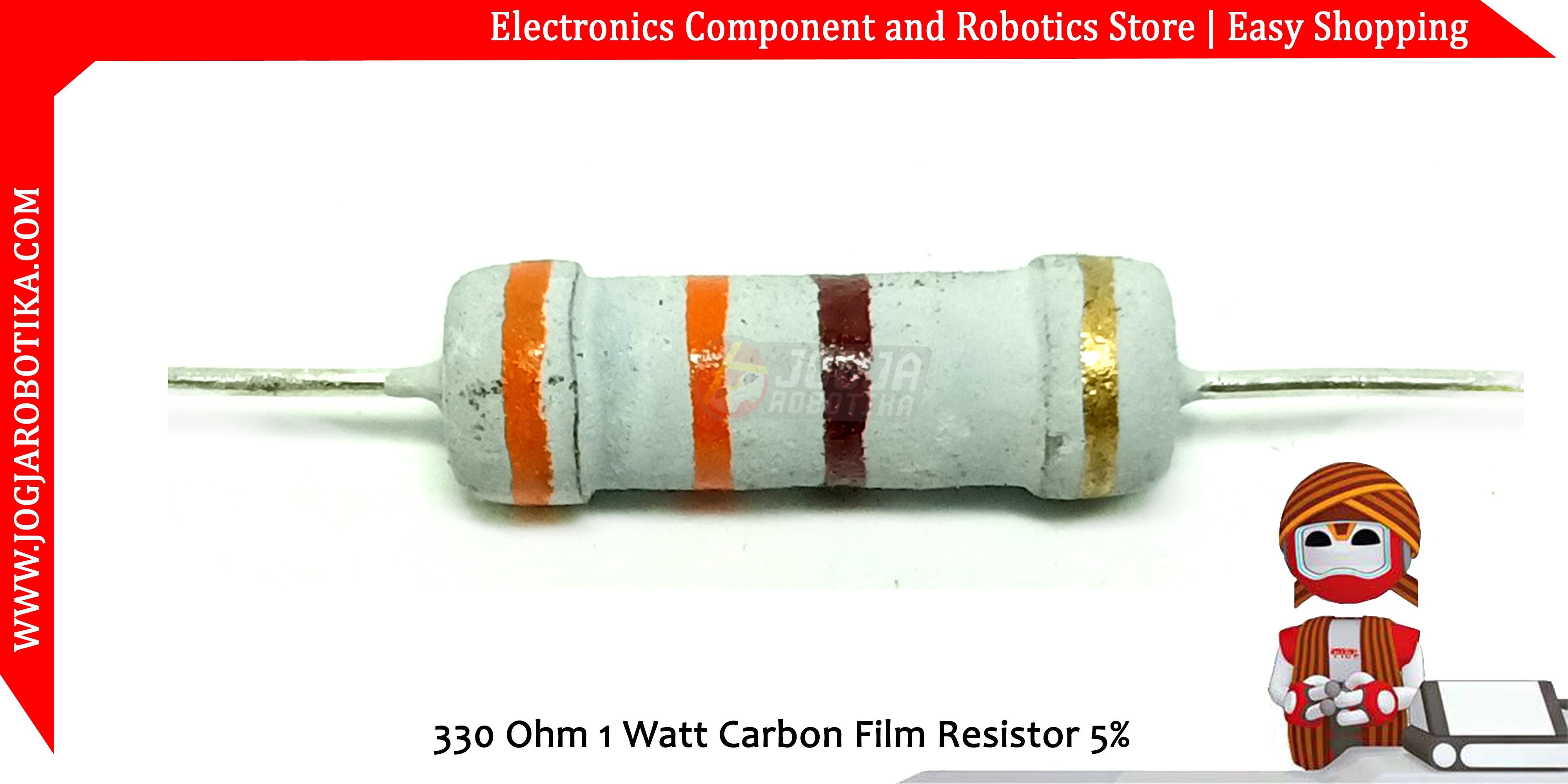 330 Ohm 1 Watt Carbon Film Resistor