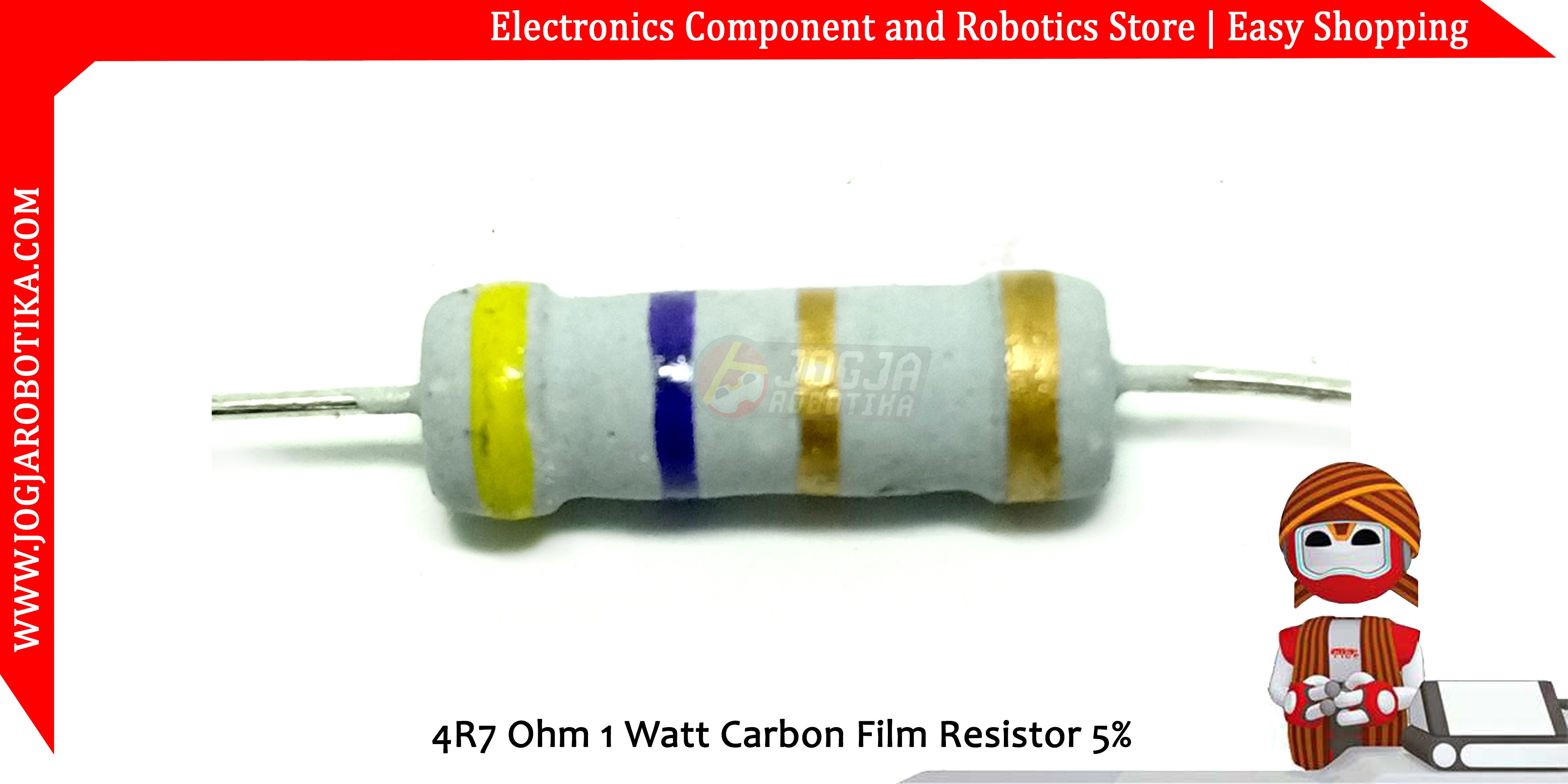 4R7 Ohm 1Watt Carbon Film Resistor