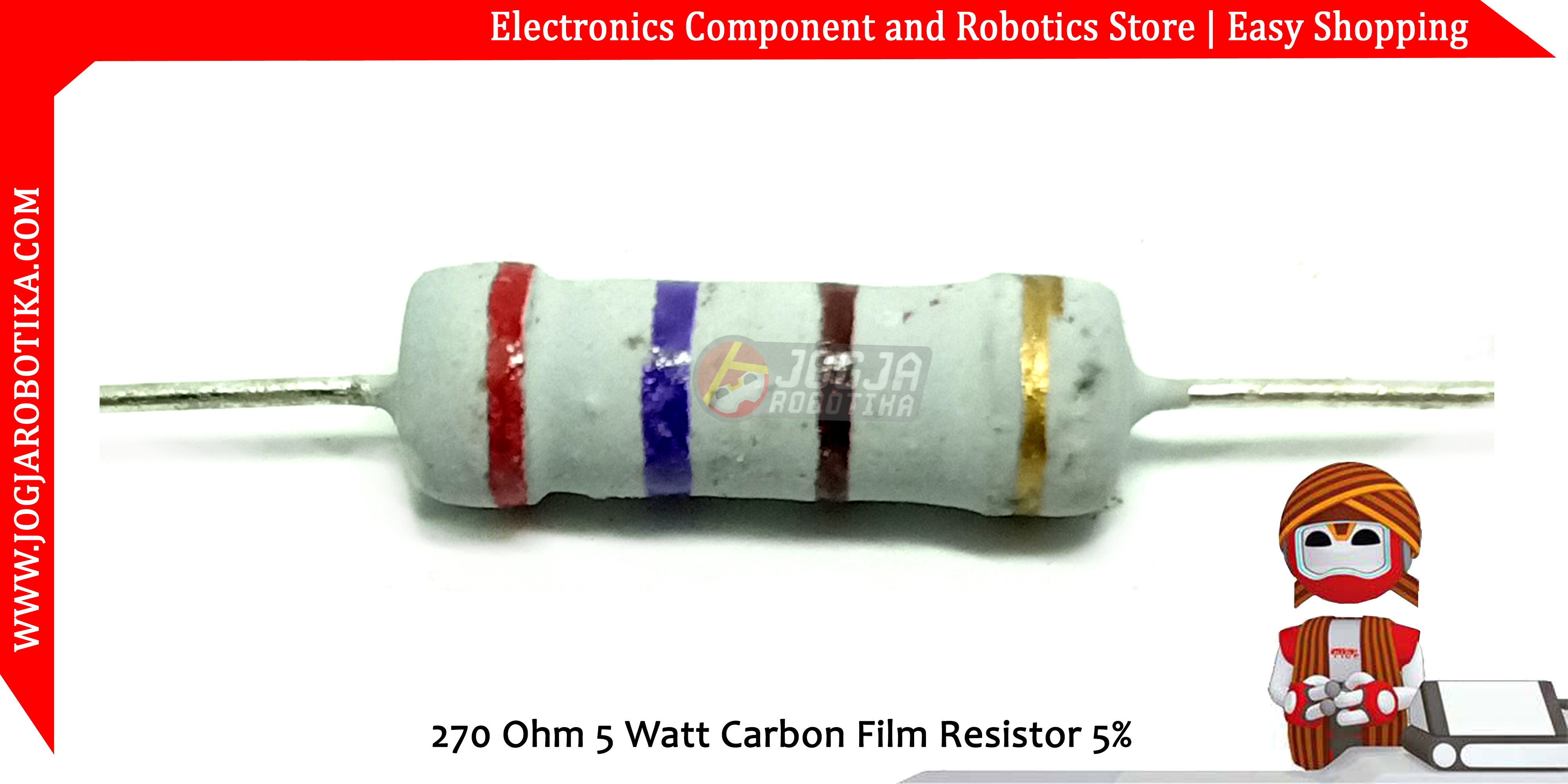 270 Ohm 5 Watt Carbon Film Resistor