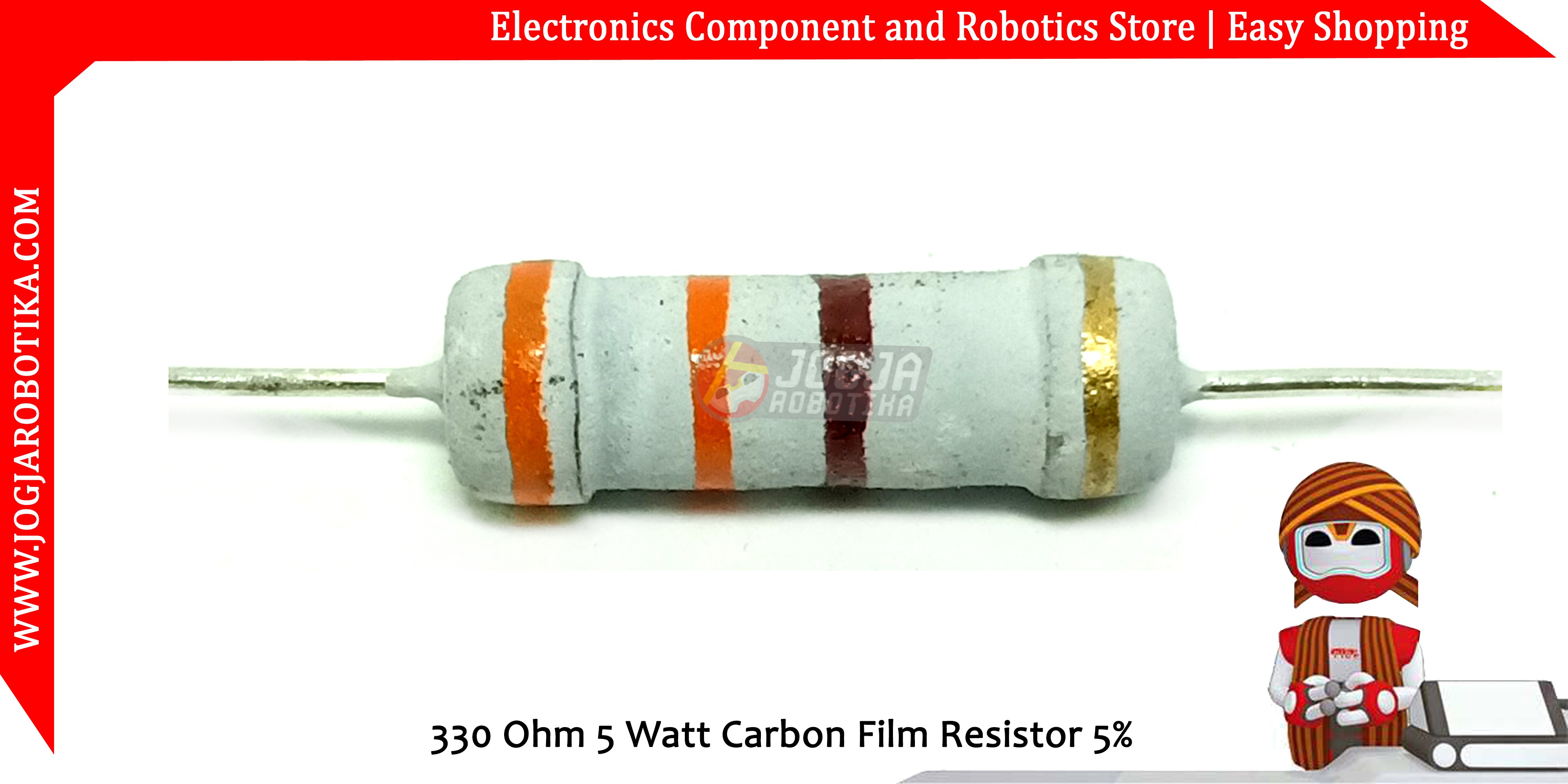 330 Ohm 5 Watt Carbon Film Resistor