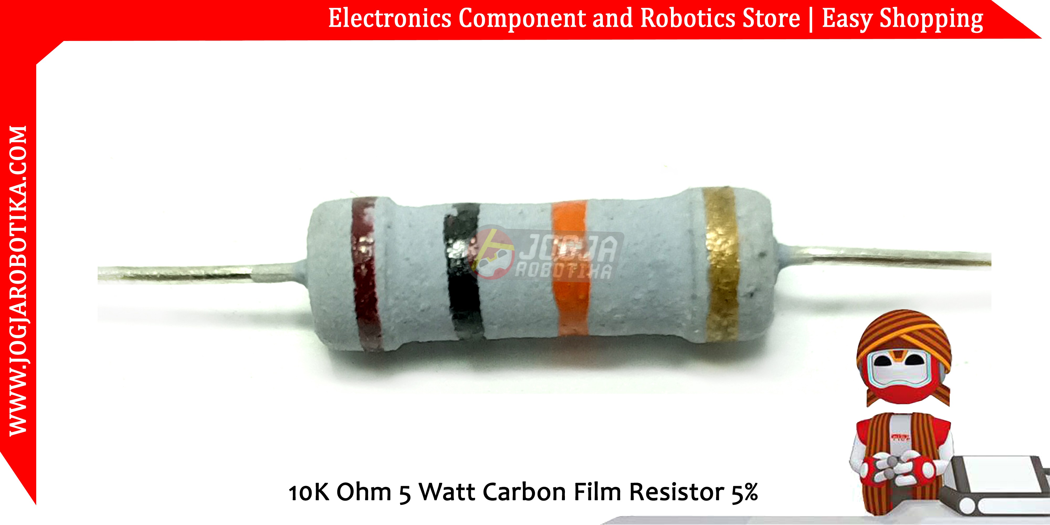 10K Ohm 5 Watt Carbon Film Resistor