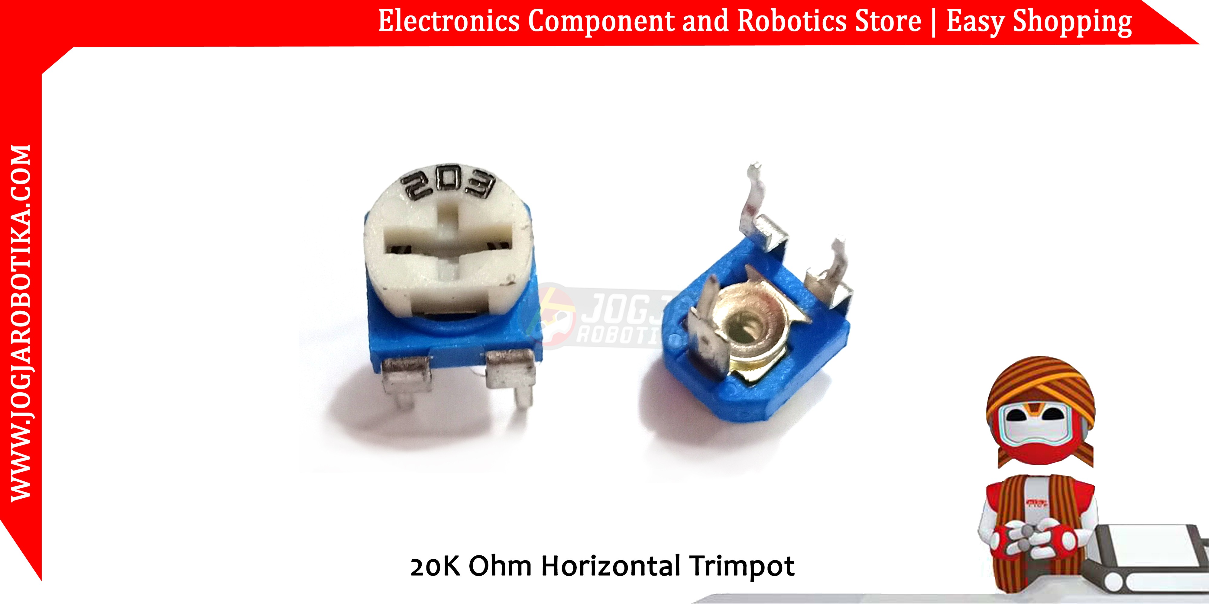 20K Ohm Horizontal Trimpot