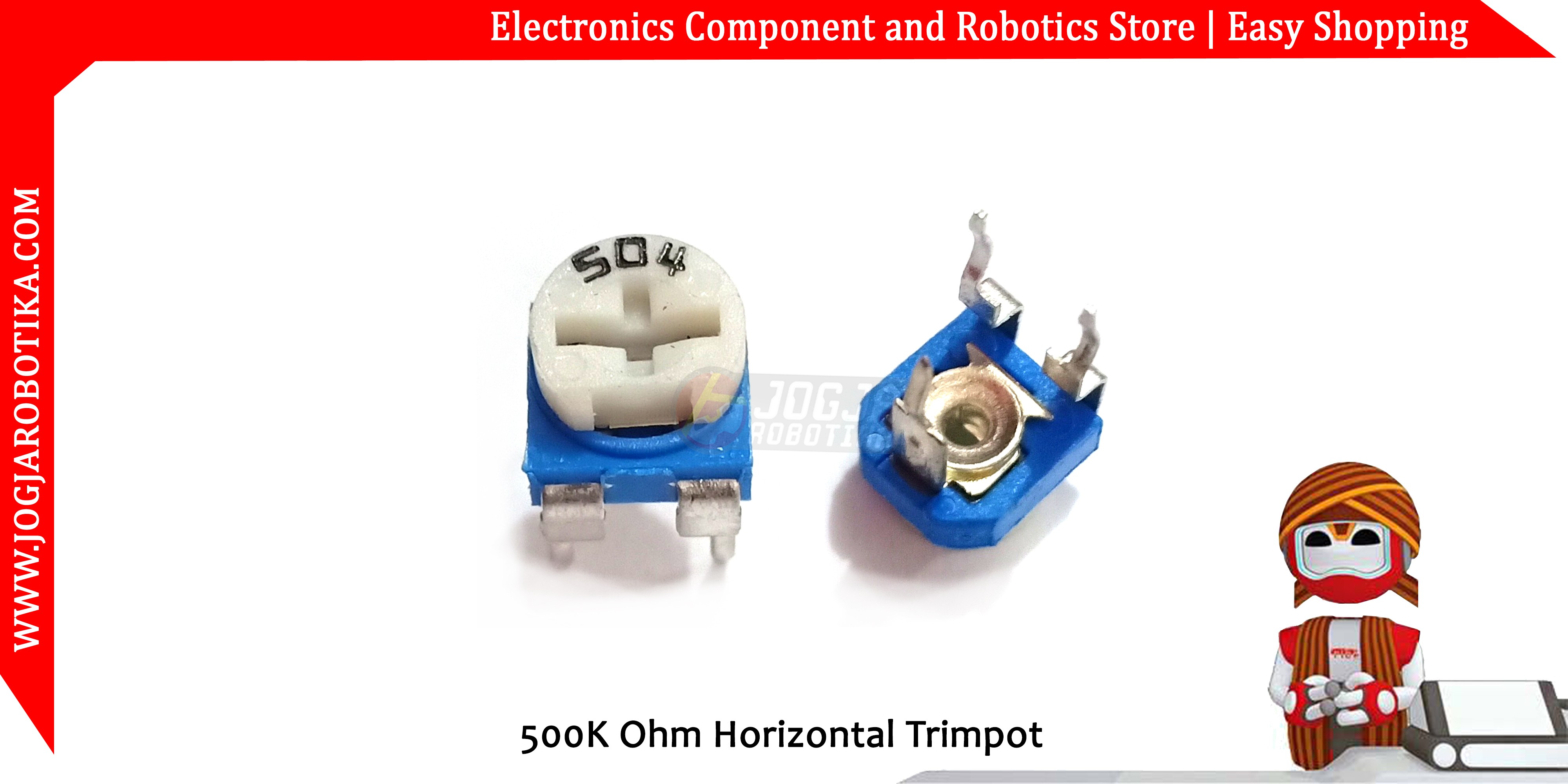 500K Ohm Horizontal Trimpot